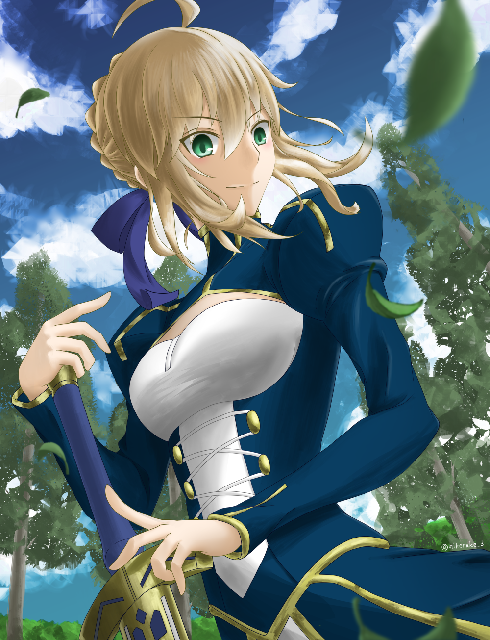 Anime Anime Girls Fate Series Fate Stay Night Excalibur Fate Series Saber Ahoge Blonde Solo Artwork  1000x1305