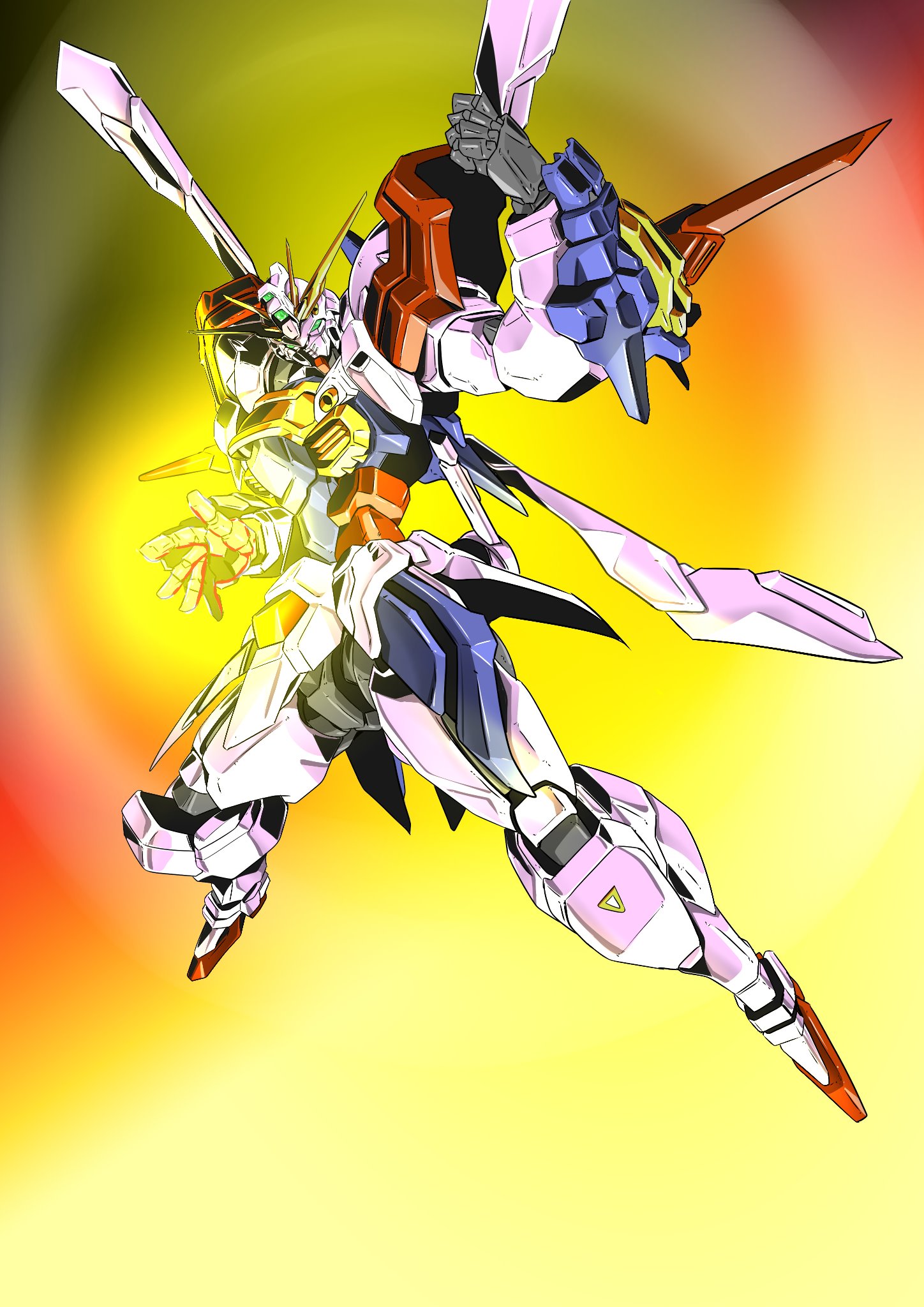 Anime Mechs Gundam Mobile Fighter G Gundam Super Robot Taisen God Gundam Artwork Digital Art Fan Art 1448x2048