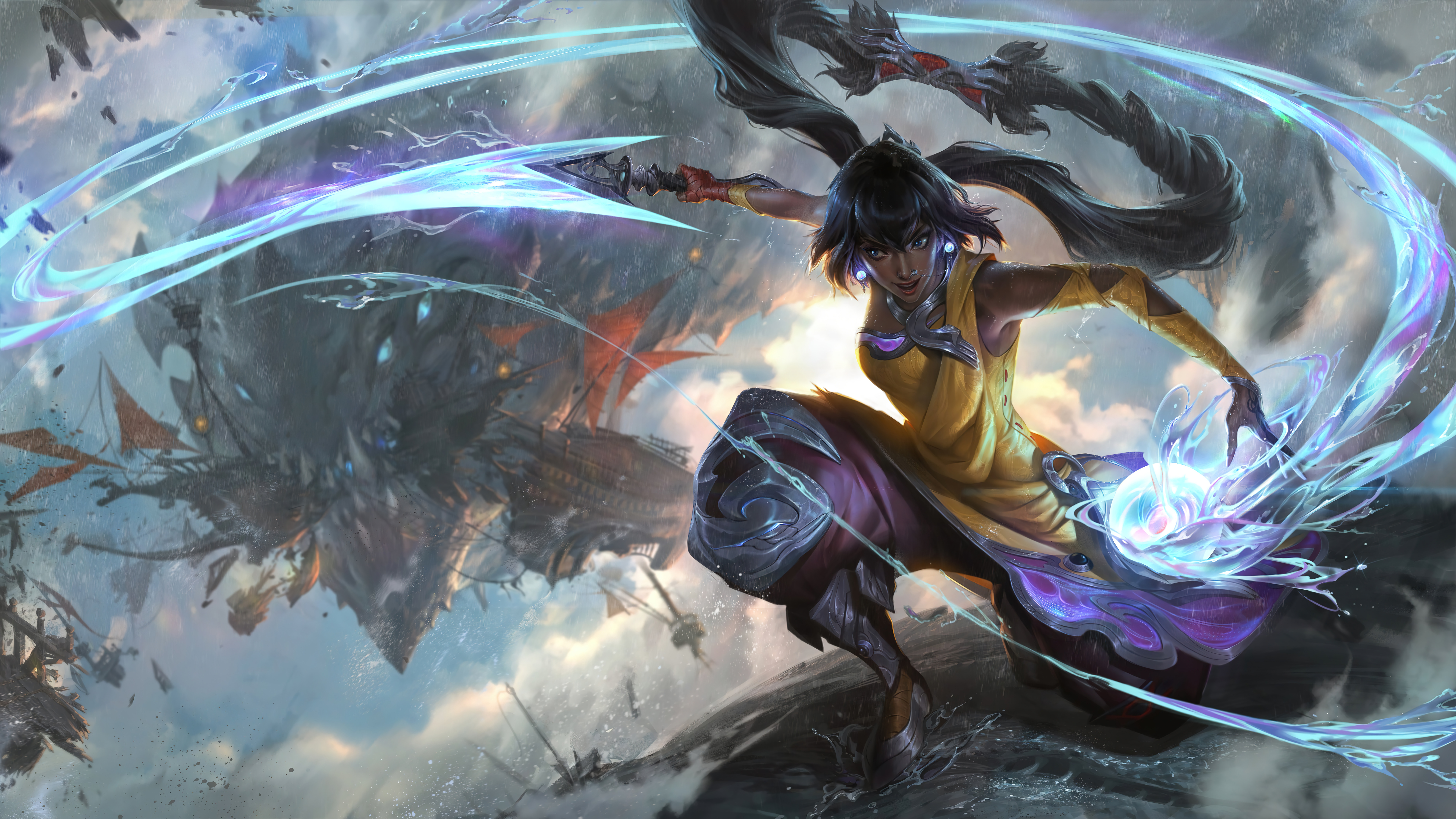 Nilah League Of Legends League Of Legends Digital Art Riot Games 4K GZG Video Games Video Game Art 7680x4320