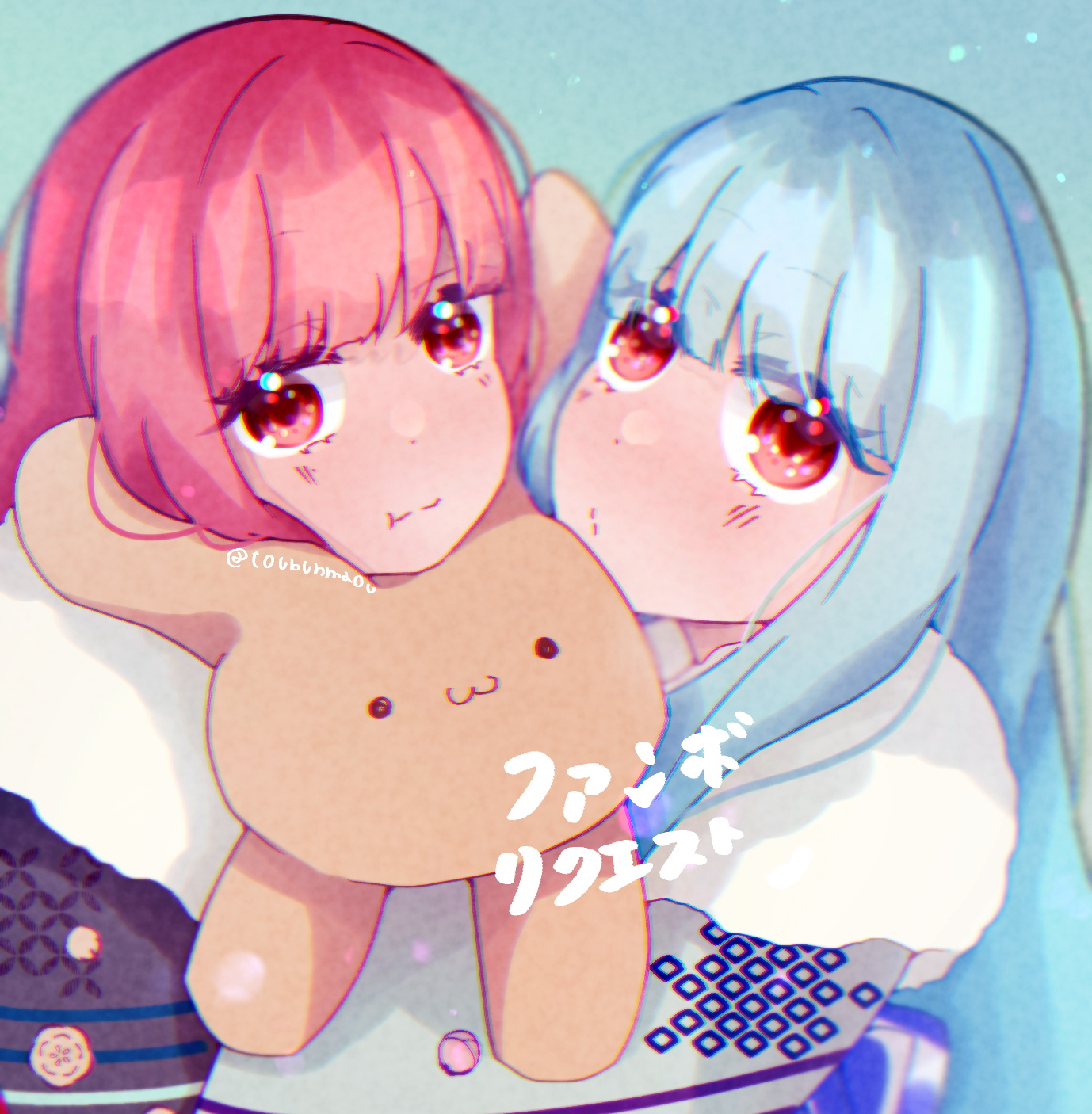 Anime Anime Girls Voiceroid Kotonoha Aoi Kotonoha Akane Twins Pink Eyes Long Hair Blue Hair Pink Hai 1378x1406