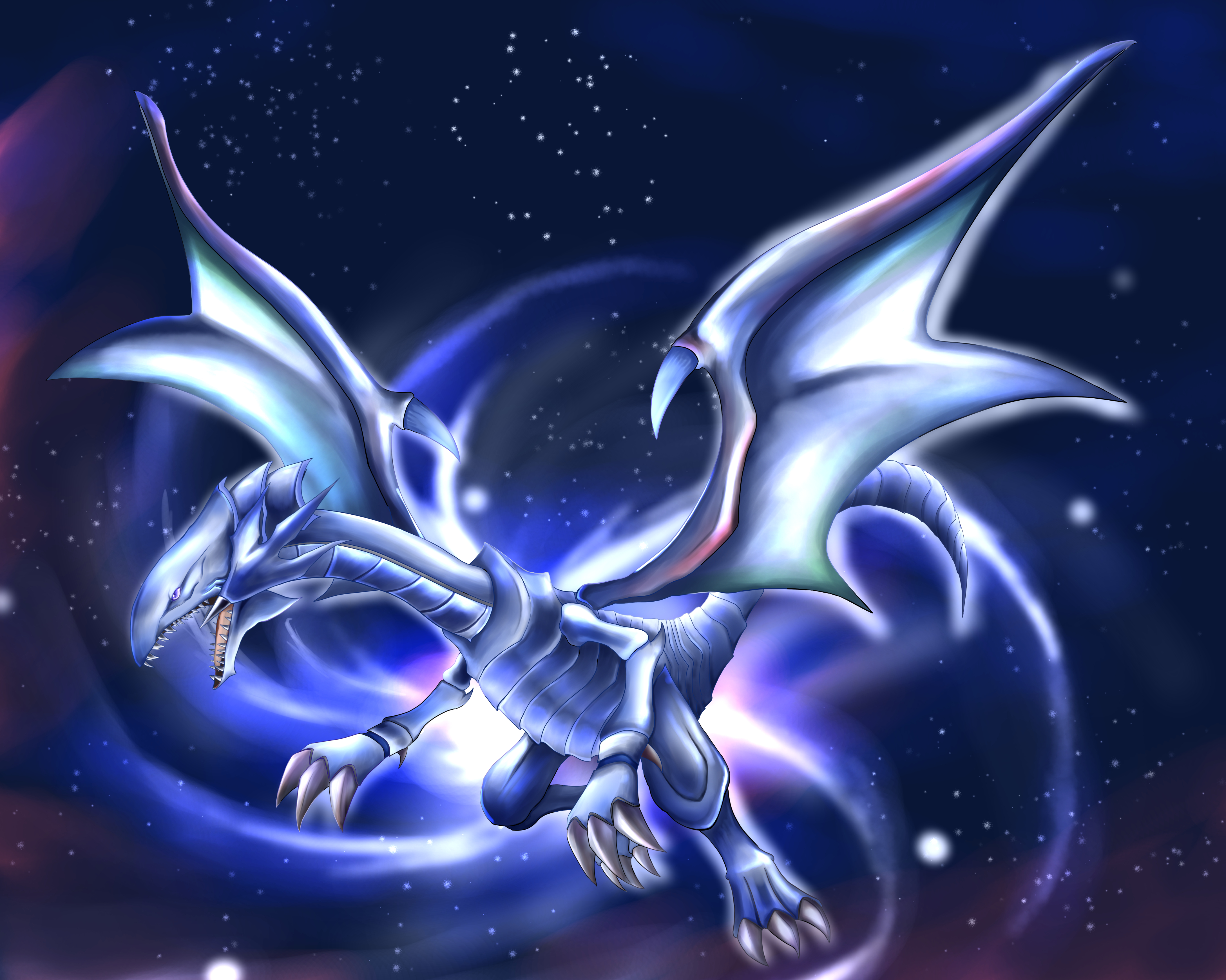 Anime Trading Card Games Dragon Yu Gi Oh Blue Eyes White Dragon Artwork Digital Art Fan Art 4355x3481