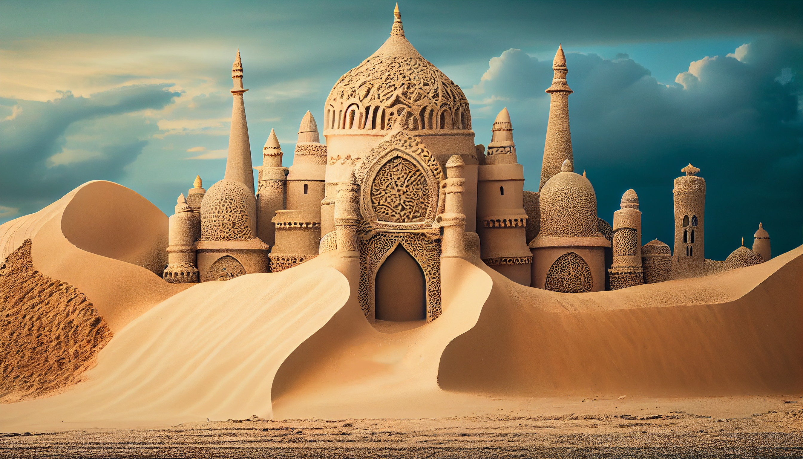 Ai Art Sand Castle Mosque Sand 2688x1536