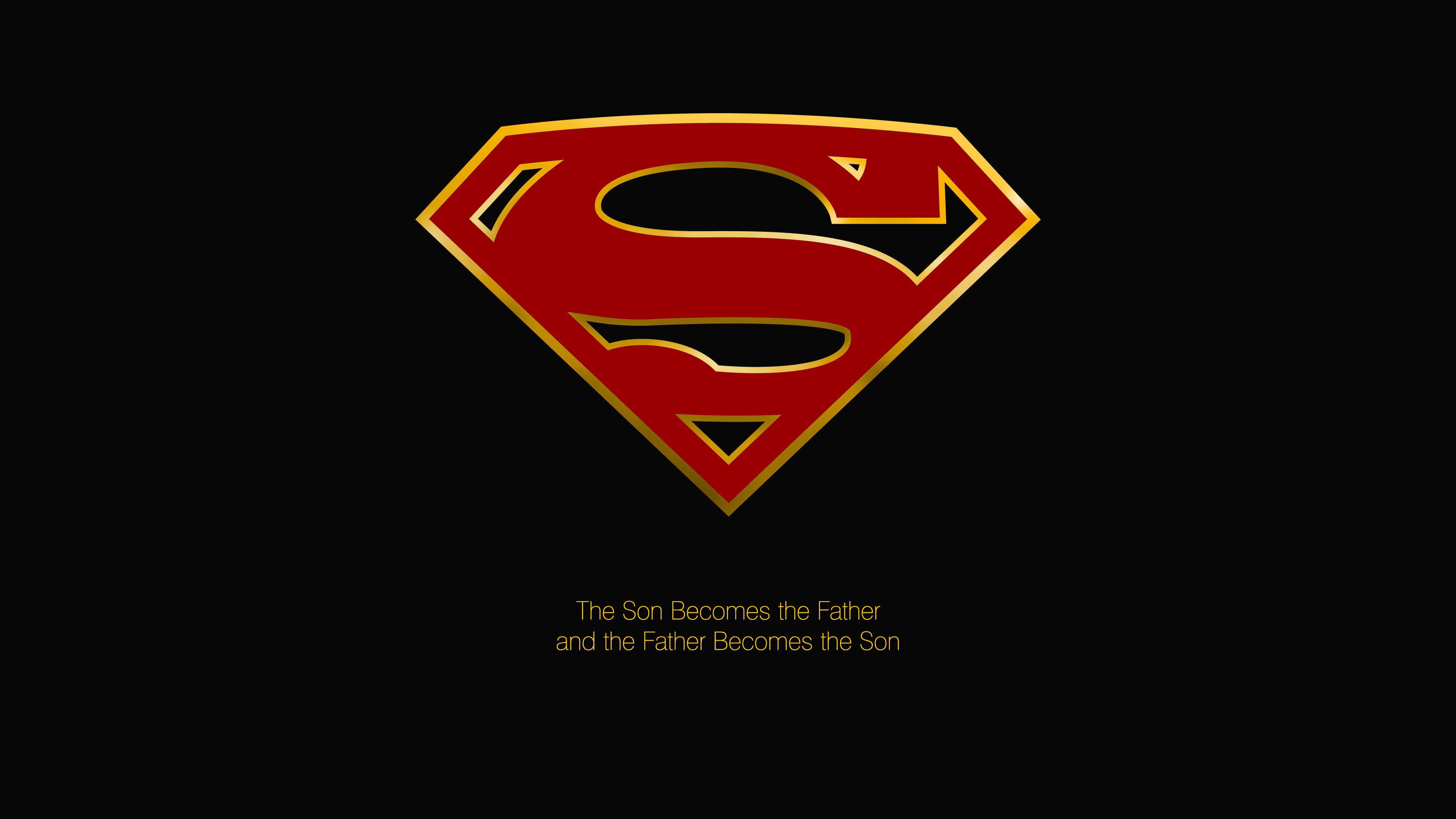 Superman Superman Logo Black Dark Photoshopped Quote Black Background Simple Background Logo 4000x2250