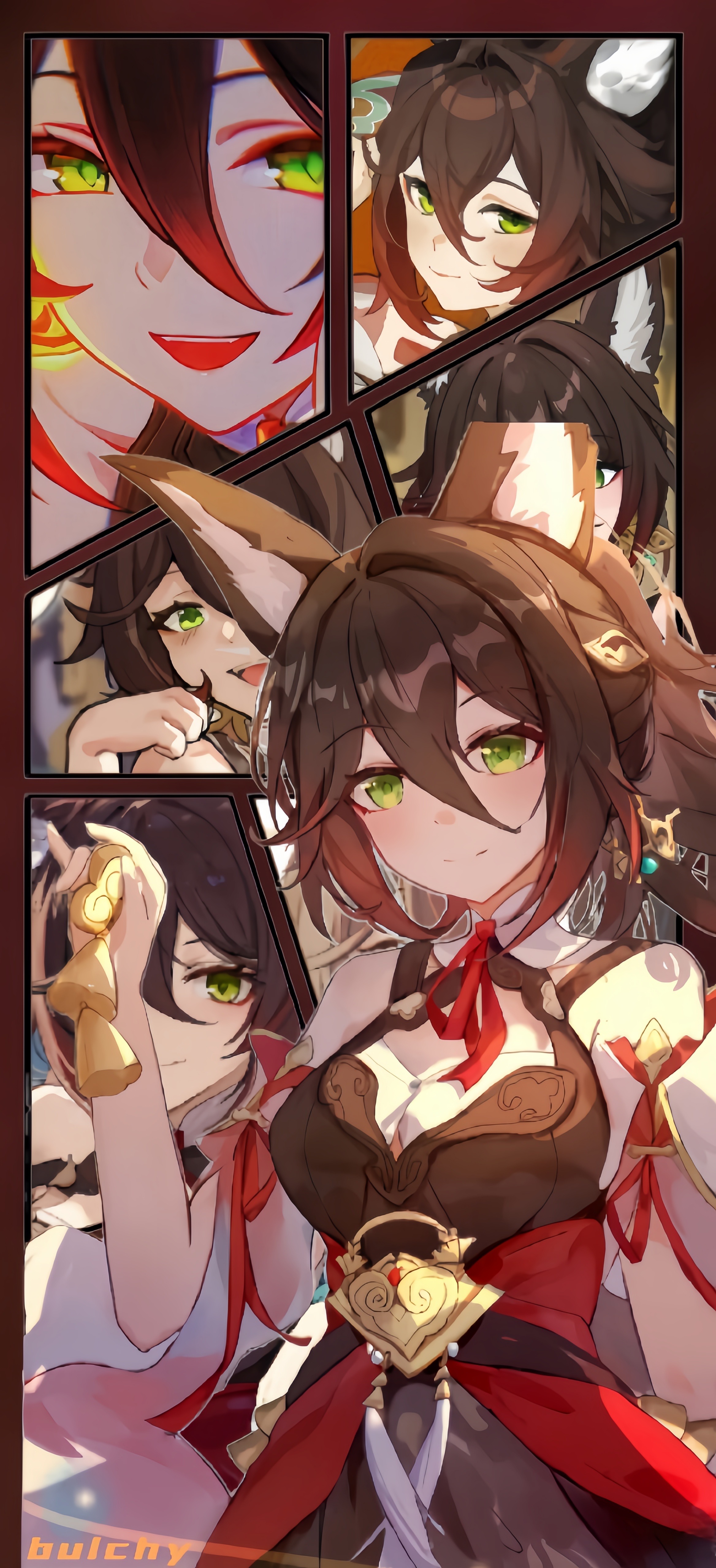 Honkai Star Rail Anime Anime Girls Portrait Display Fox Girl Fox Ears Looking At Viewer Smiling Gree 2336x5120