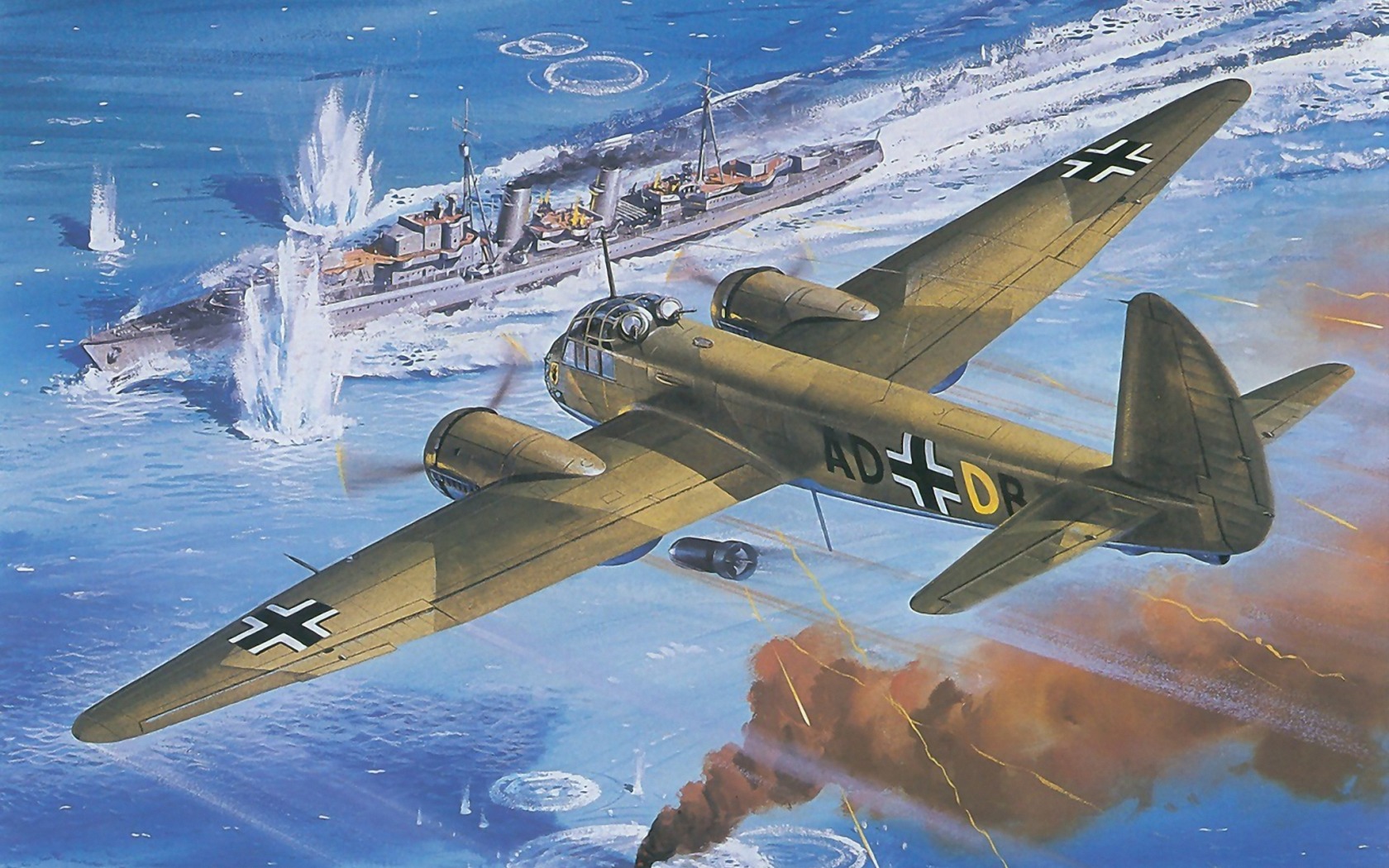 World War Ii World War War Military Military Aircraft Aircraft Airplane Bomber Germany Boxart Artwor 1680x1050