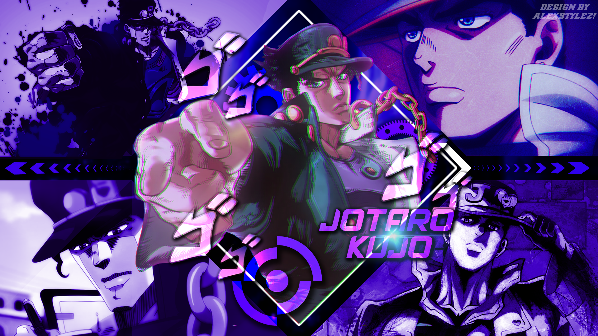 Jotaro Kujo JoJos Bizarre Adventure JoJos Bizarre Adventure All Star Battle Purple Background Anime  1920x1080