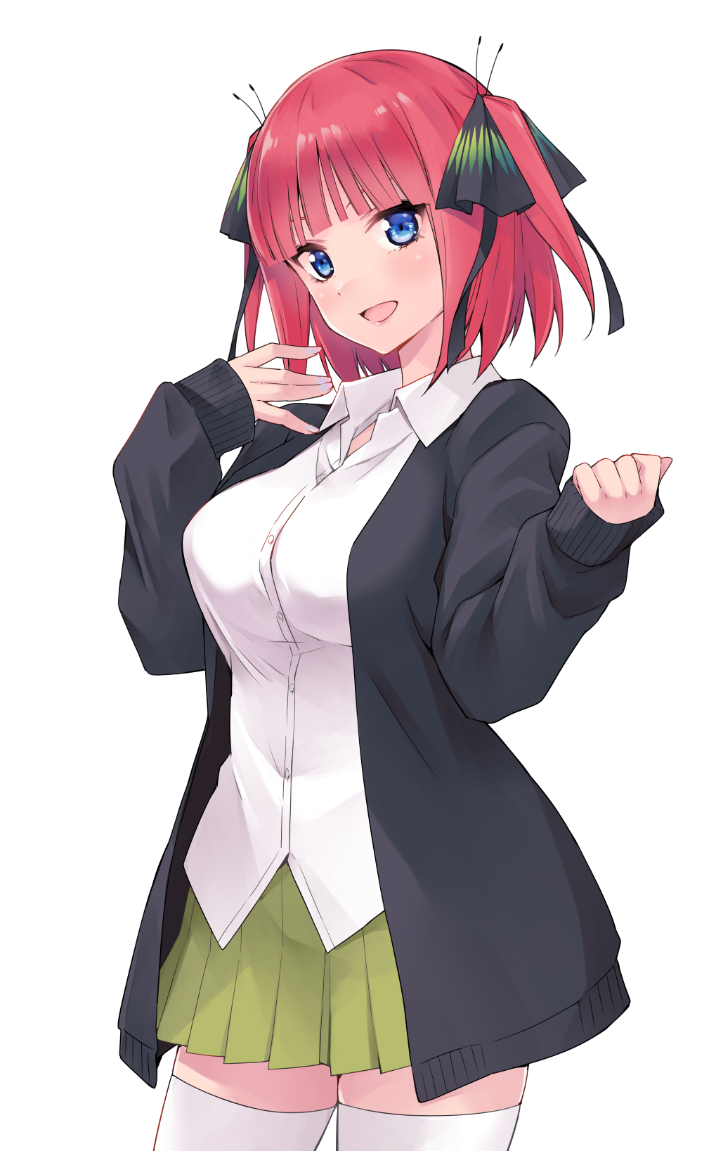 Anime Anime Girls 5 Toubun No Hanayome Nakano Nino Short Hair Pink Hair Solo Artwork Digital Art Fan 1019x1637