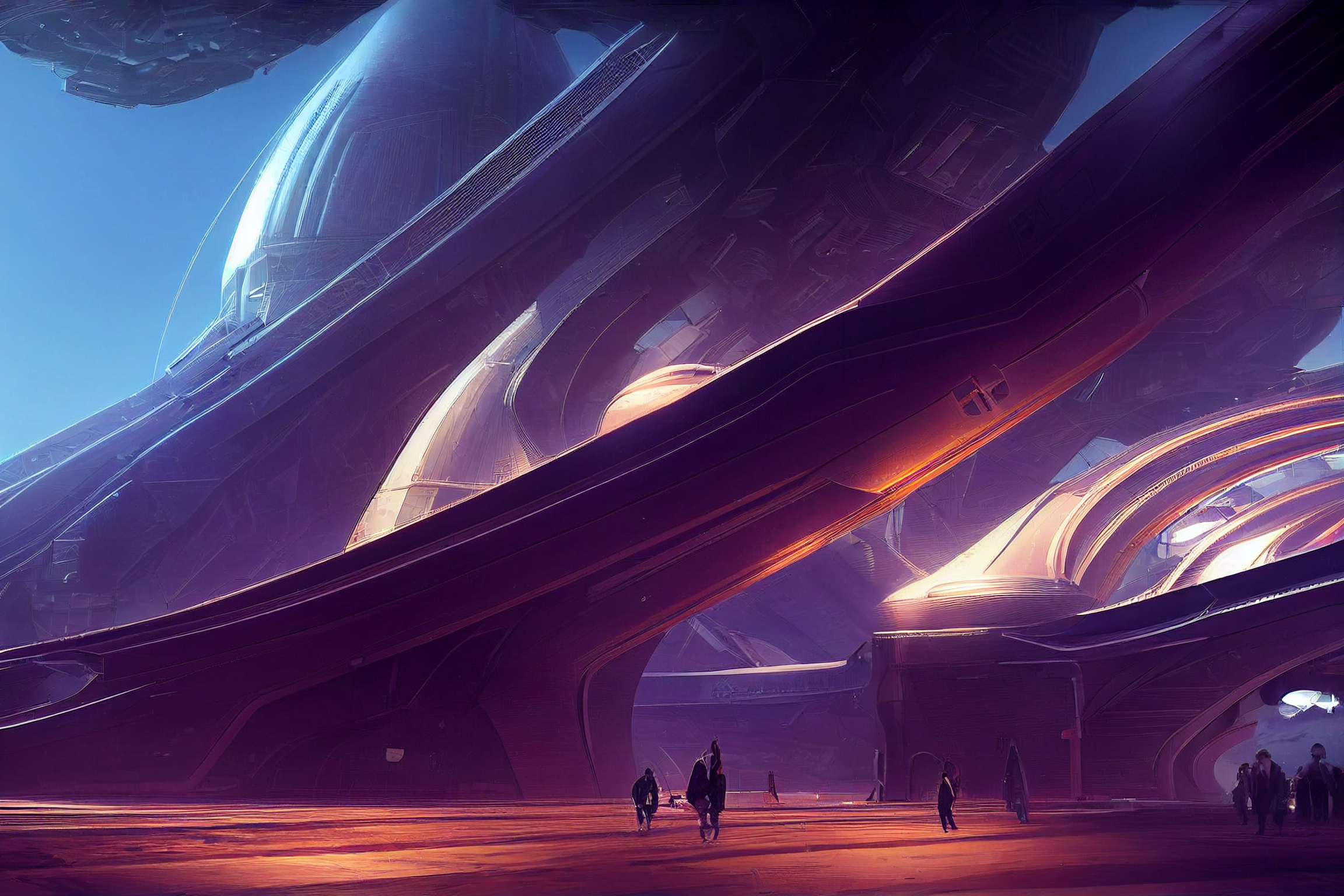 Ai Art Spaceport Concept Art Fantasy Art 2304x1536