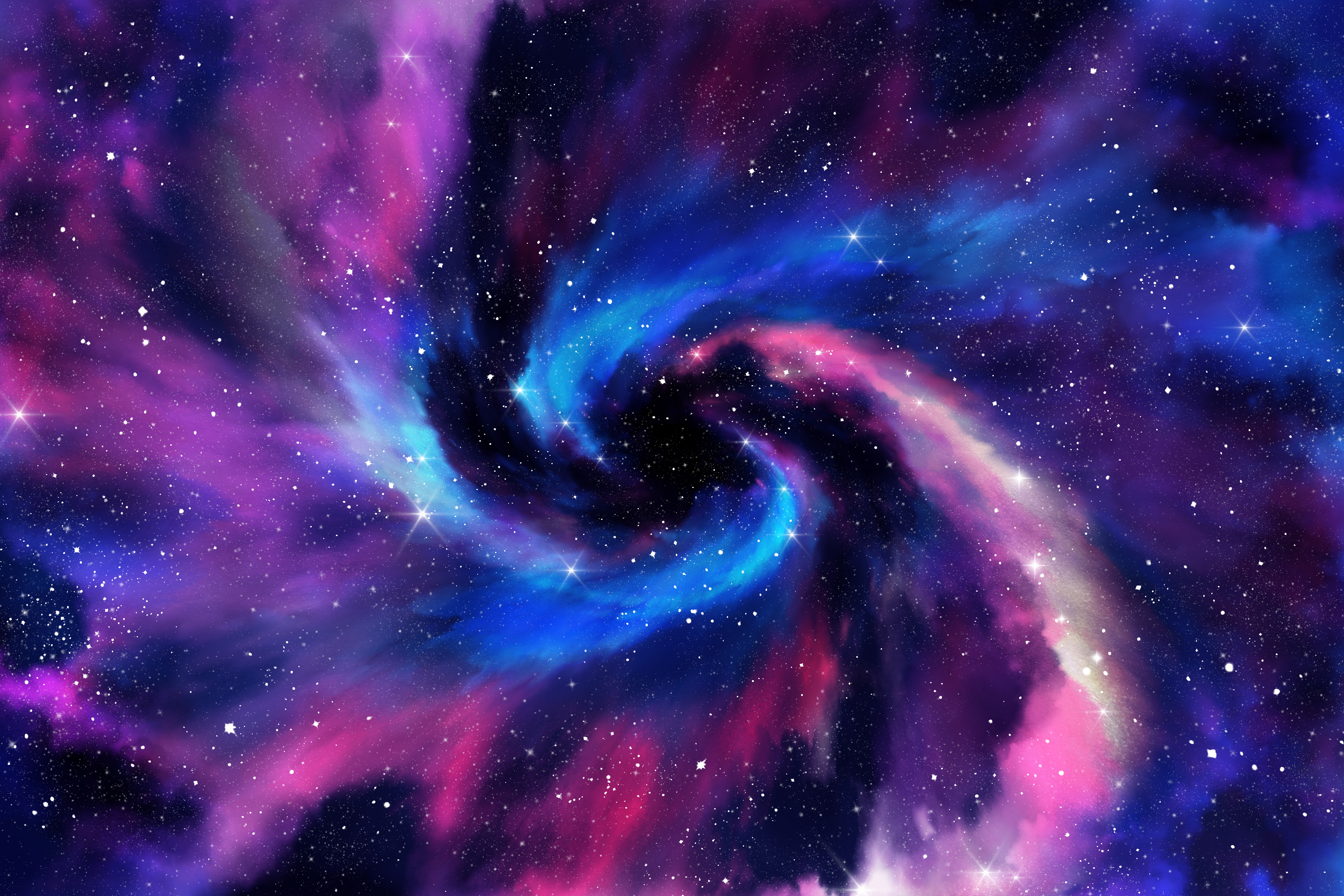 Spiral Galaxy Event Horizon Stars Digital Art Artwork Illustration Nebula Astronomy Spiral Galaxy 3840x2560