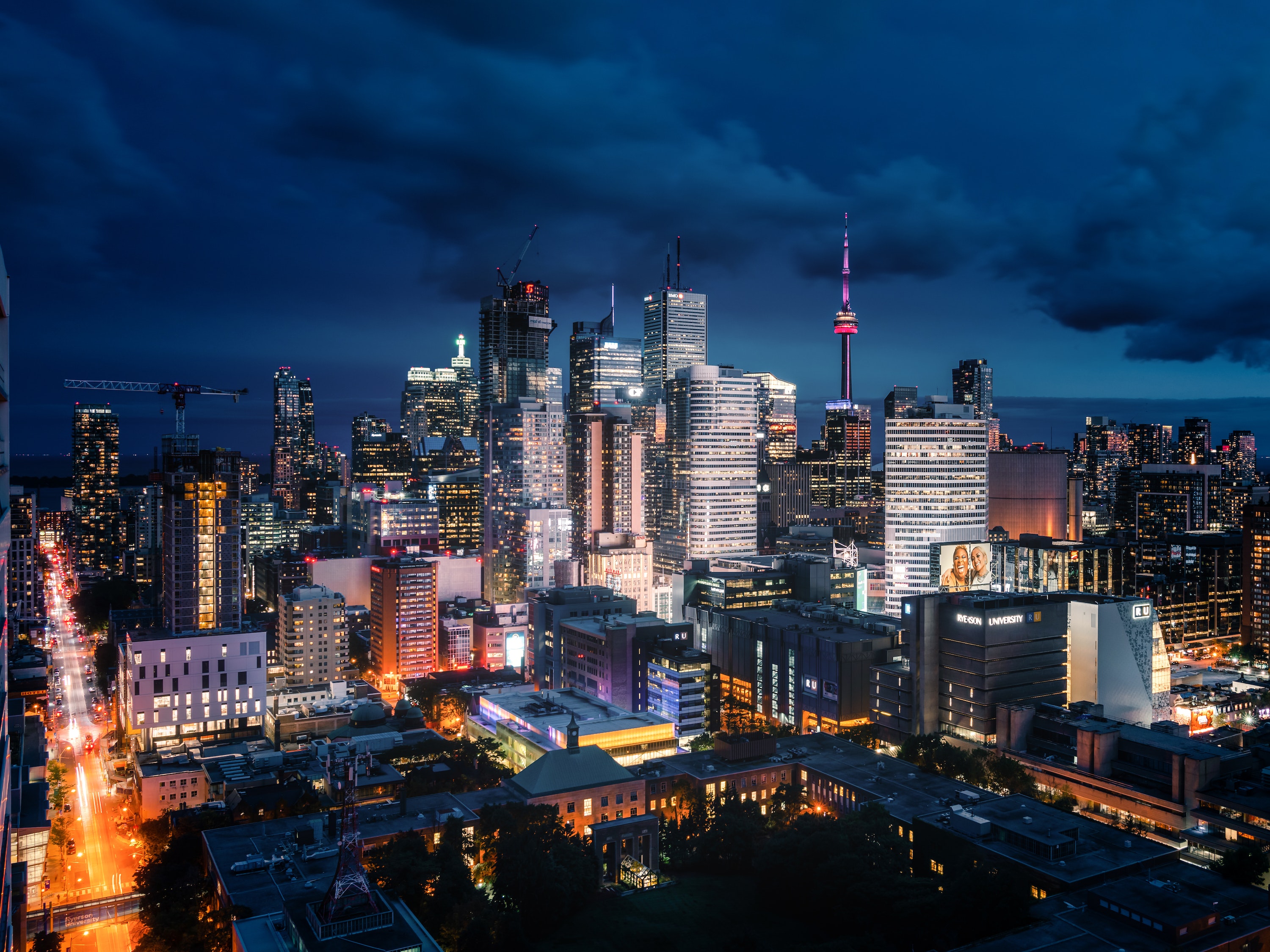 Photography City Cityscape Night Nightscape Building Architecture Skyscraper Toronto Canada Tower Cl 3000x2250