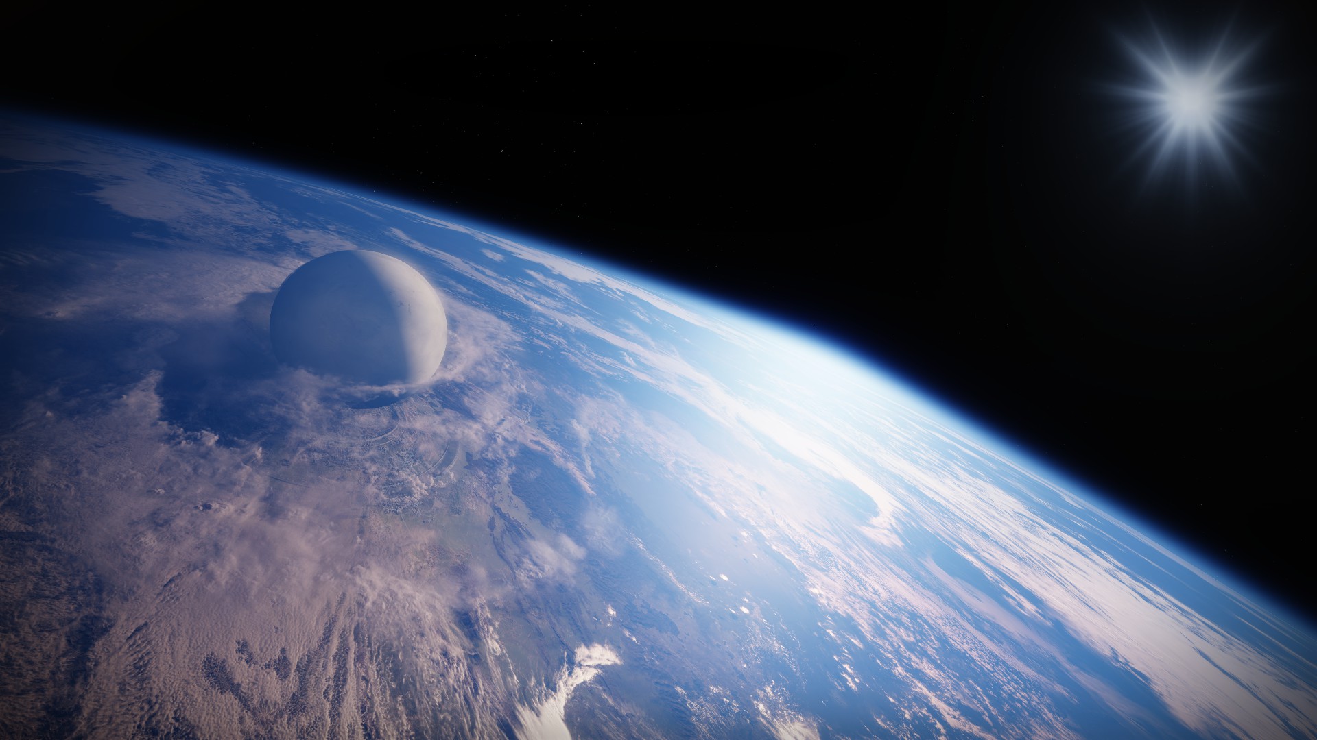 Destiny Video Game Earth Orbit Video Game Art Destiny 2 Beyond Light Space Planet 1920x1080