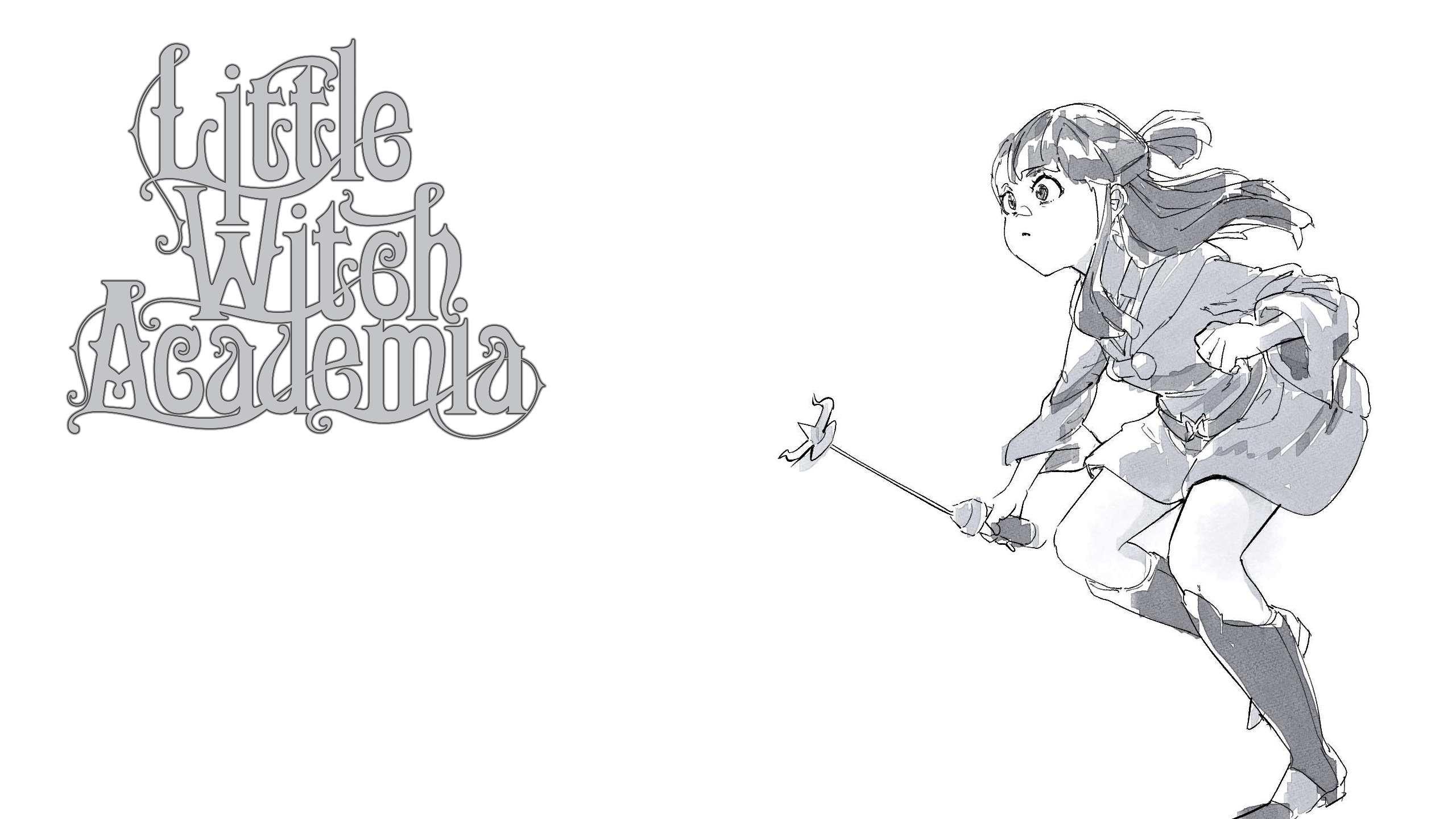 Anime Anime Girls Little Witch Academia Luna Nova Uniform Wands Boots School Uniform Long Hair Bangs 2560x1440
