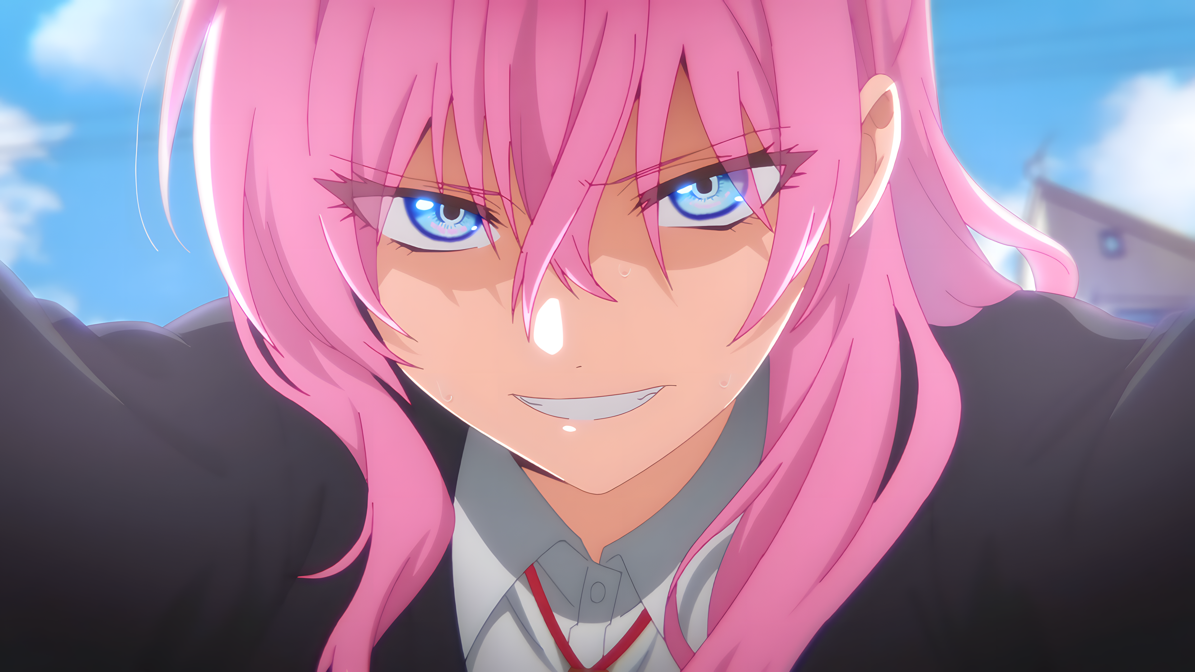 Kawaii Dake Ja Nai Shikimori San Upscaled Photoshopped Anime Screenshot Anime Anime Girls Pink Hair  3840x2160