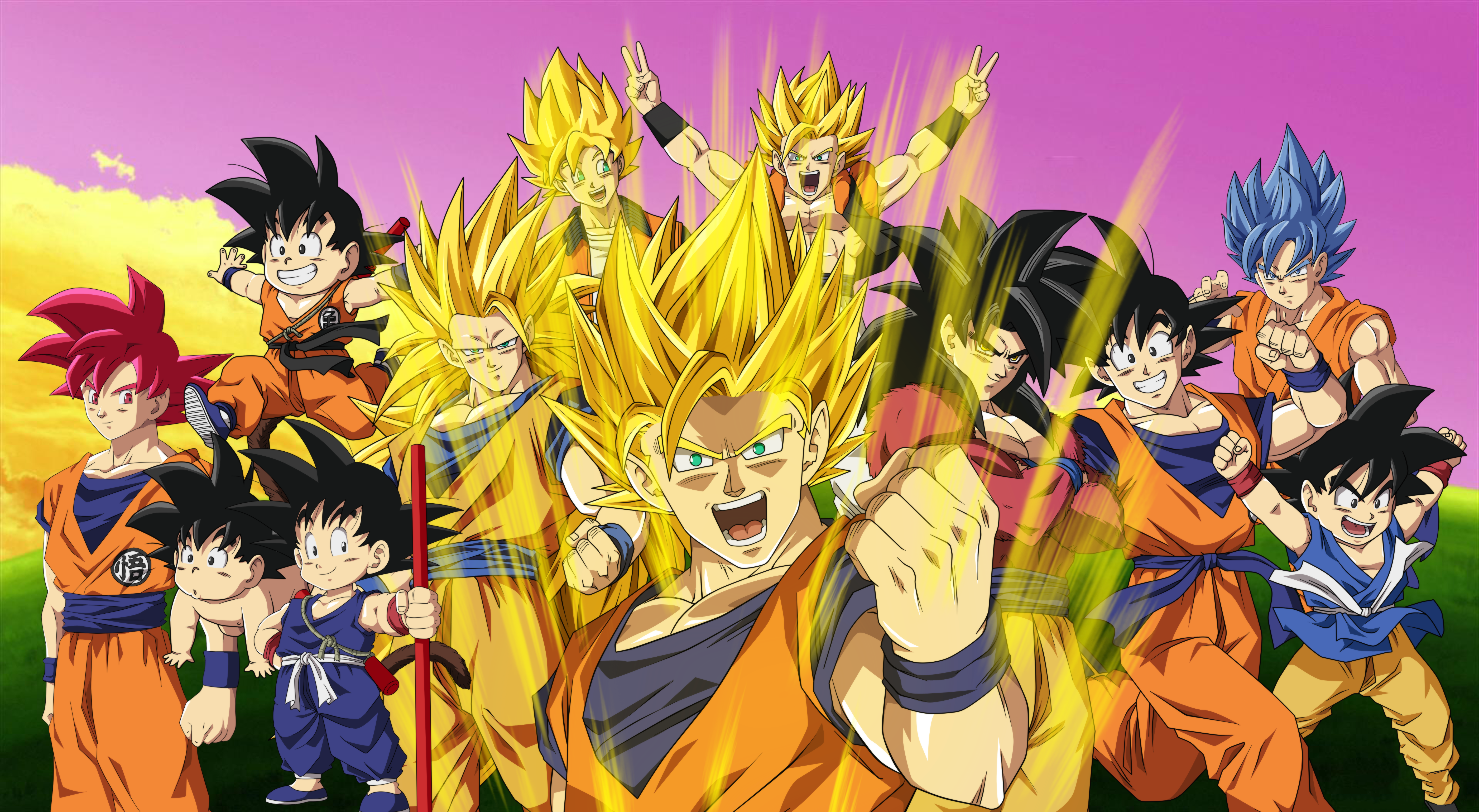 Dragon Ball Kid Goku Super Saiyan Super Saiyajin Blue Anime Super Saiyan 2 Super Saiyan 3 Super Saiy 5608x3078