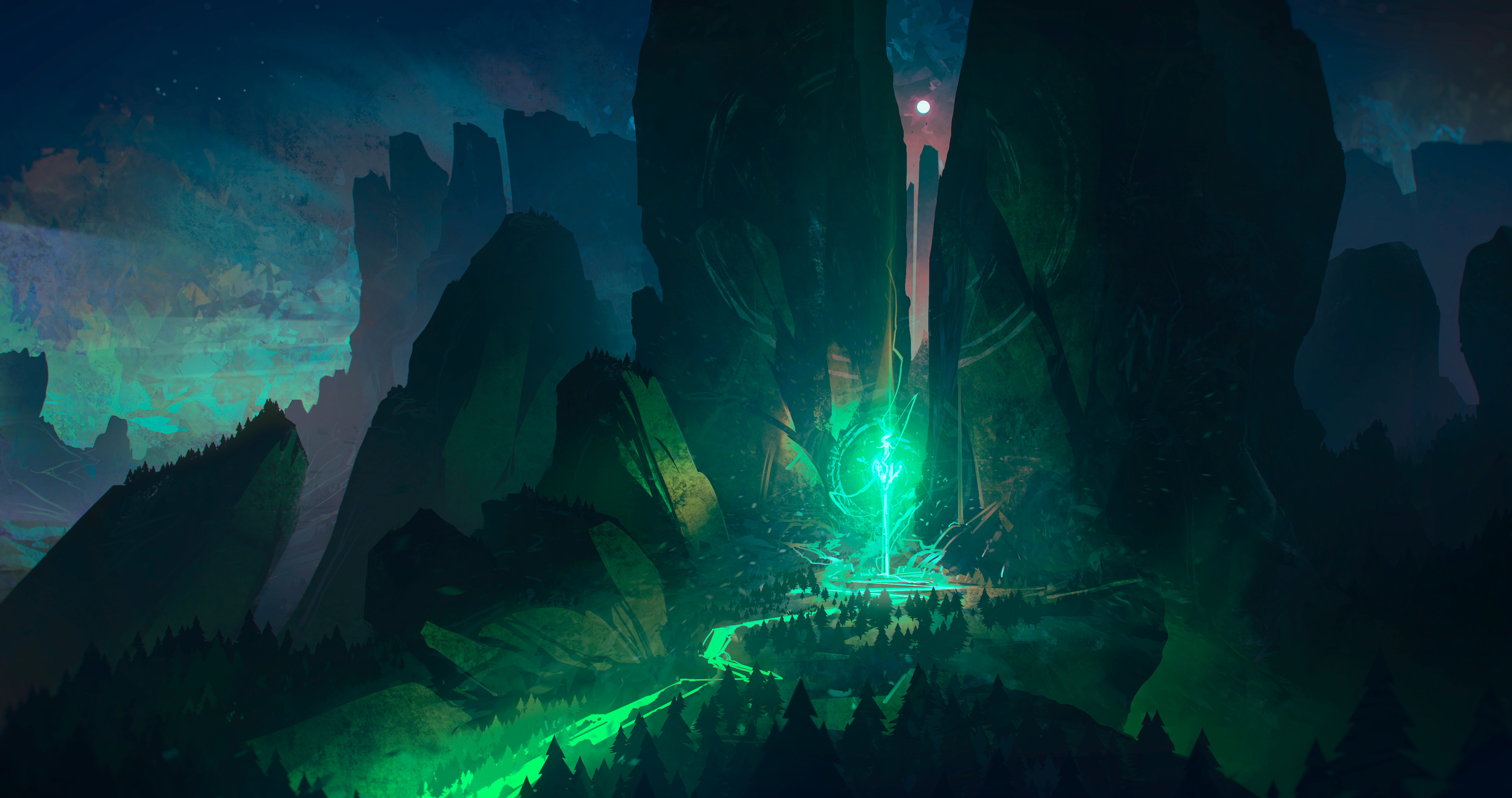 Bastien Grivet Artwork Illustration Digital Art Concept Art Fantasy Art Environment 3840x2027