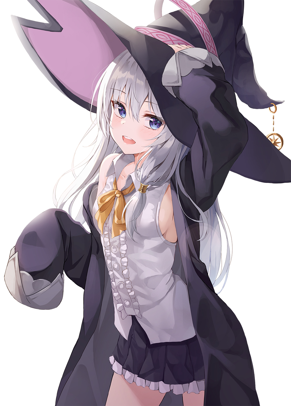 Elaina Majo No Tabitabi Majo No Tabitabi Gray Hair Anime Girls Portrait Display Witch Witch Hat Look 1000x1396