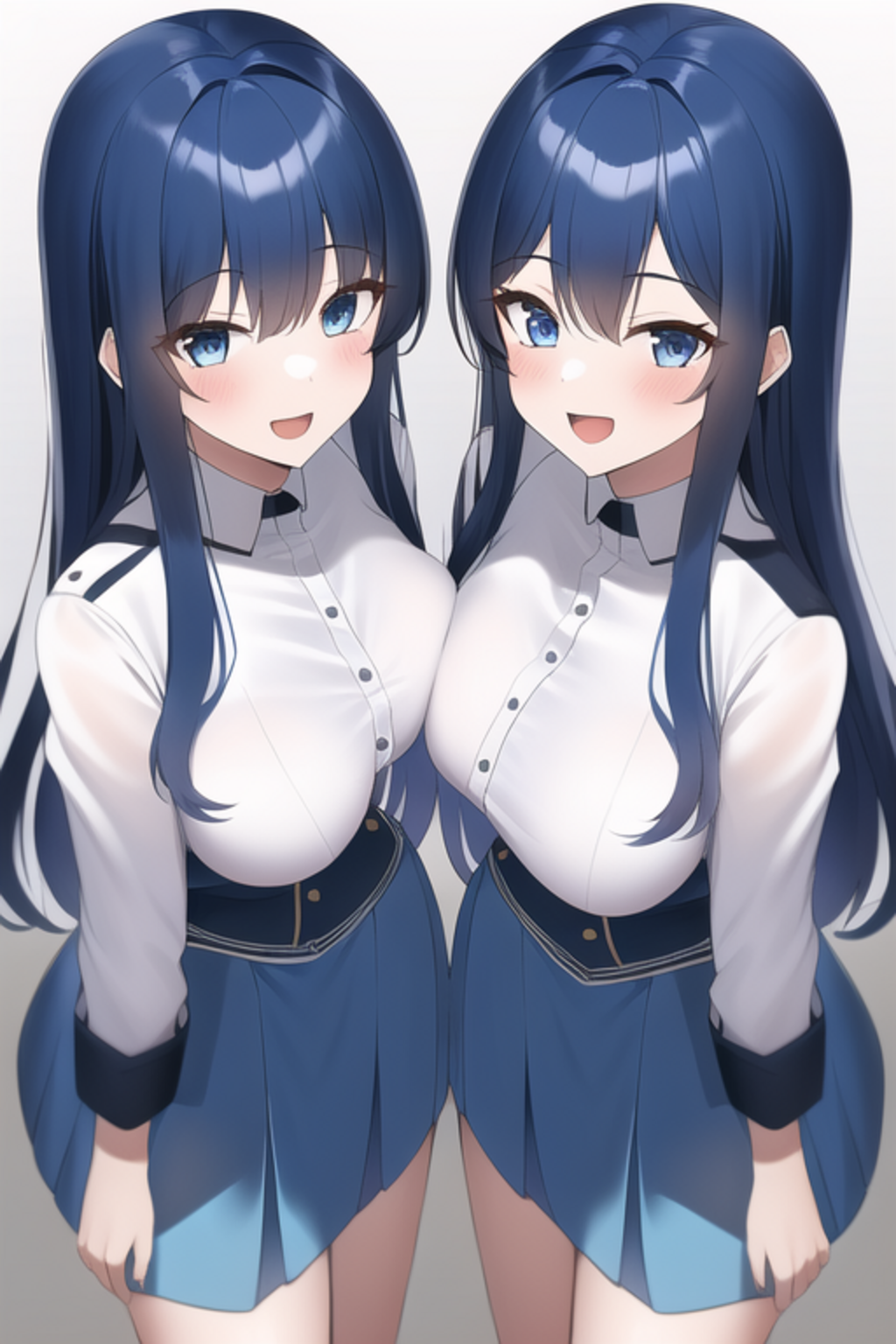 Anime Anime Girls Novel Ai Ai Art Original Characters Long Hair Military Uniform Twins Two Women Art 1024x1536