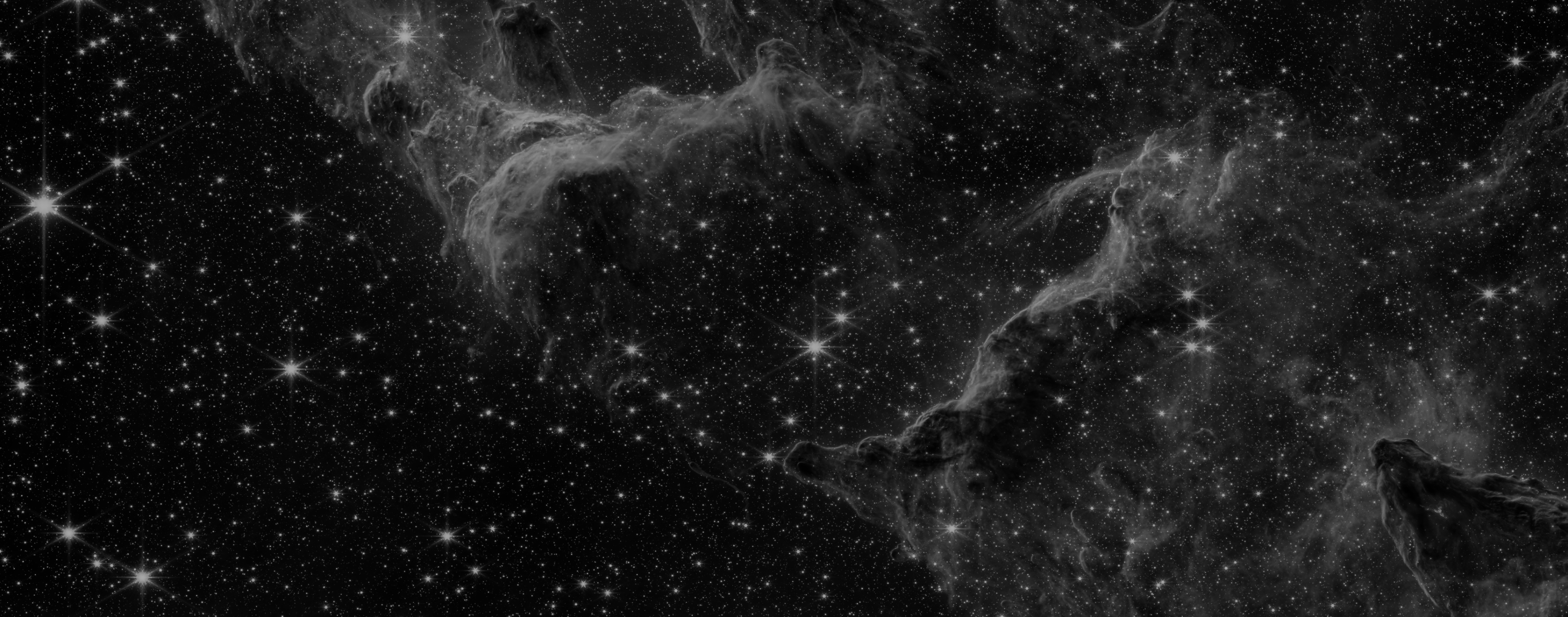 Space Monochrome Stars Galaxy 3440x1353