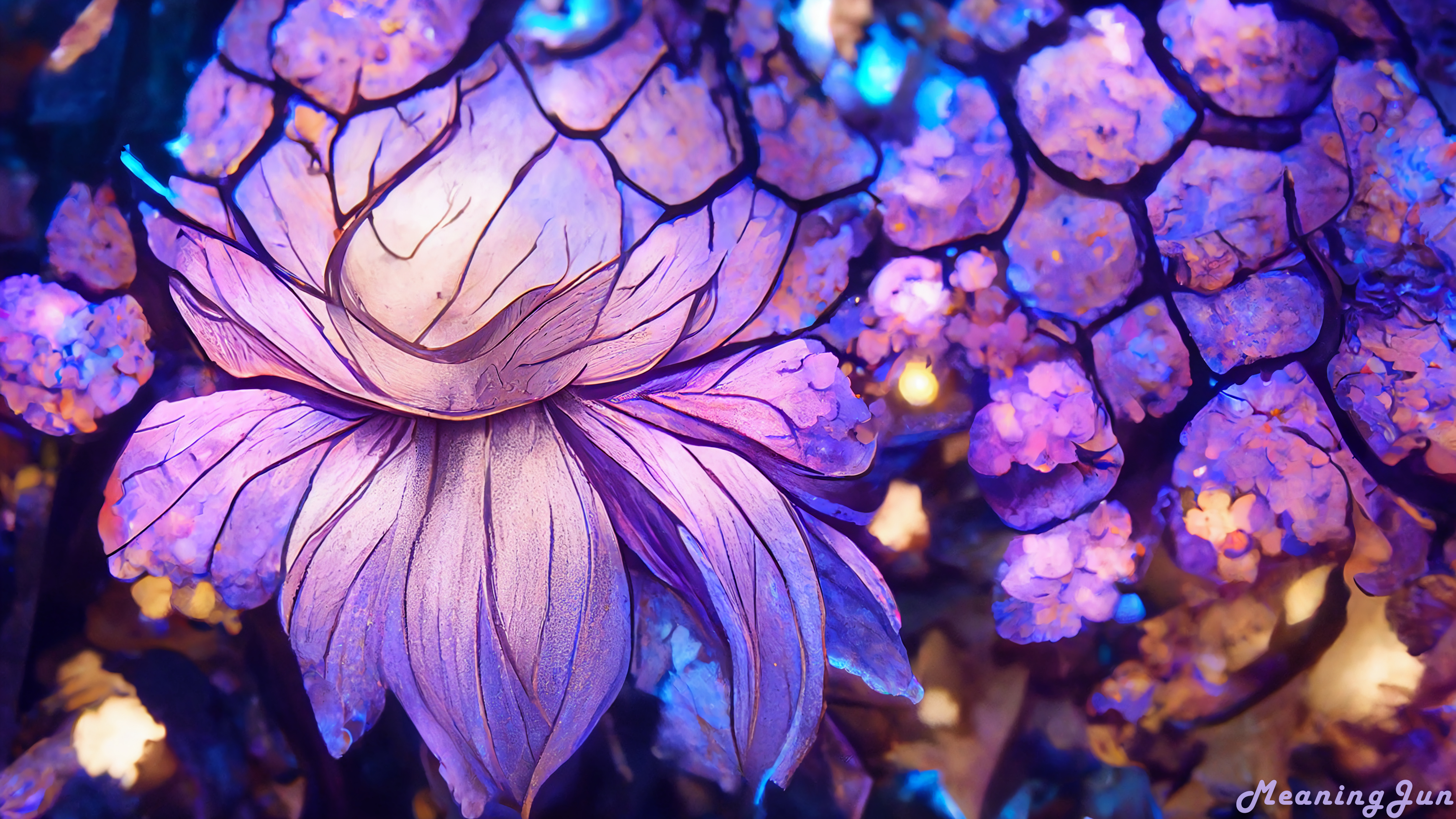Ai Ai Art Ai Dai MeaningJun Purple Flowers Midjourney Ai Violet Ai Painting Flowers 3480x1957