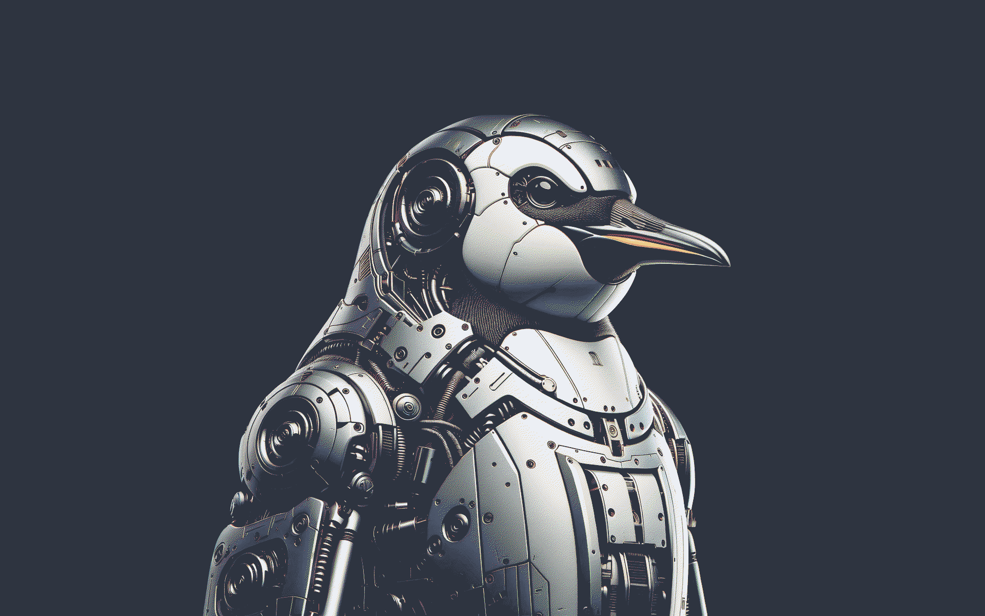 Linux Penguins Robot Simple Background 1920x1200