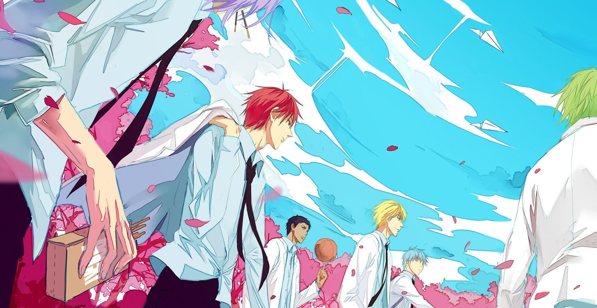 Kuroko No Basket School Five Guys Anime Boys Basketball School Uniform Petals 2000x1032