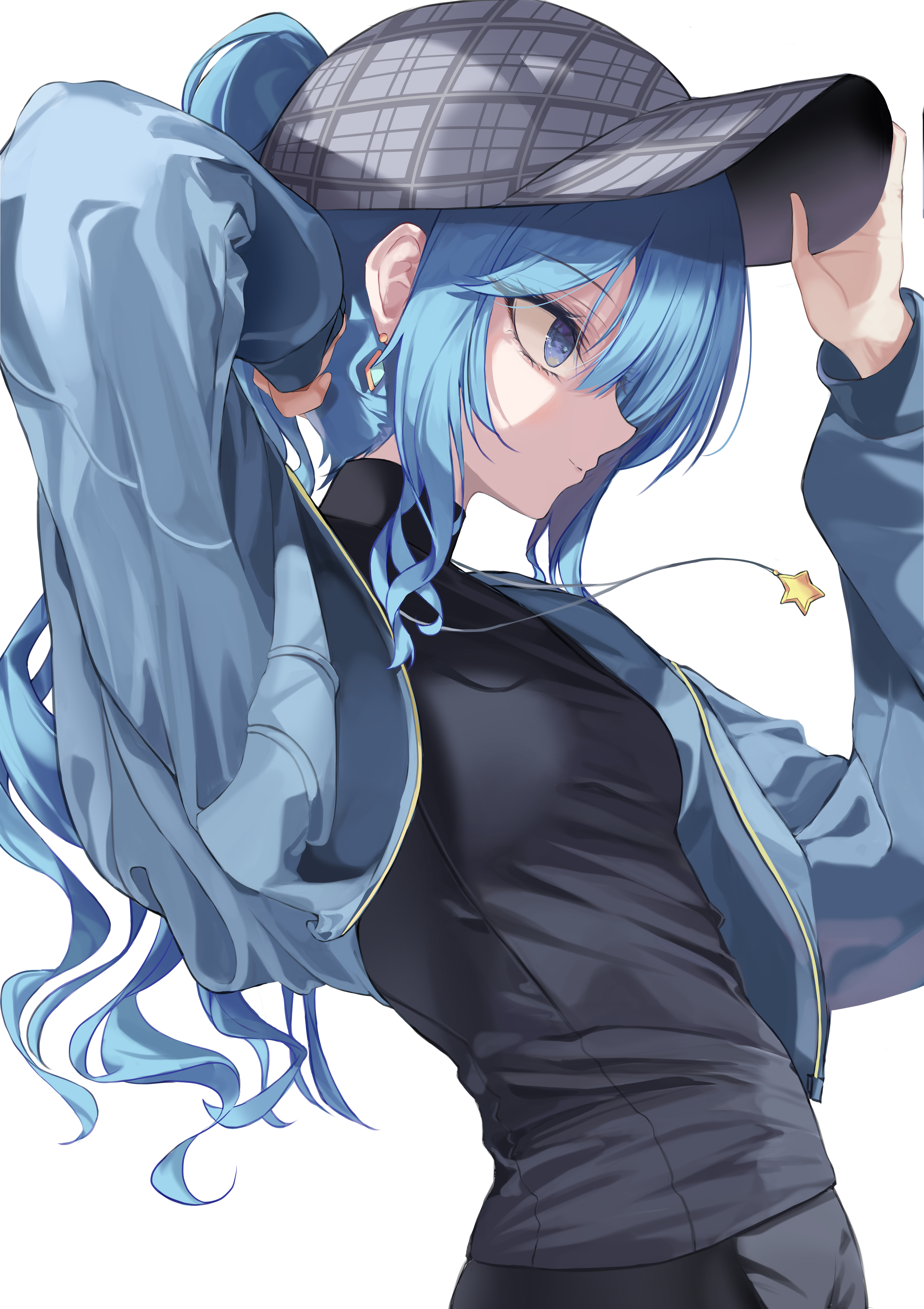 Anime Anime Girls Digital Art Artwork 2D Looking At Viewer Portrait Portrait Display Blue Hair Hoshi 3541x5016