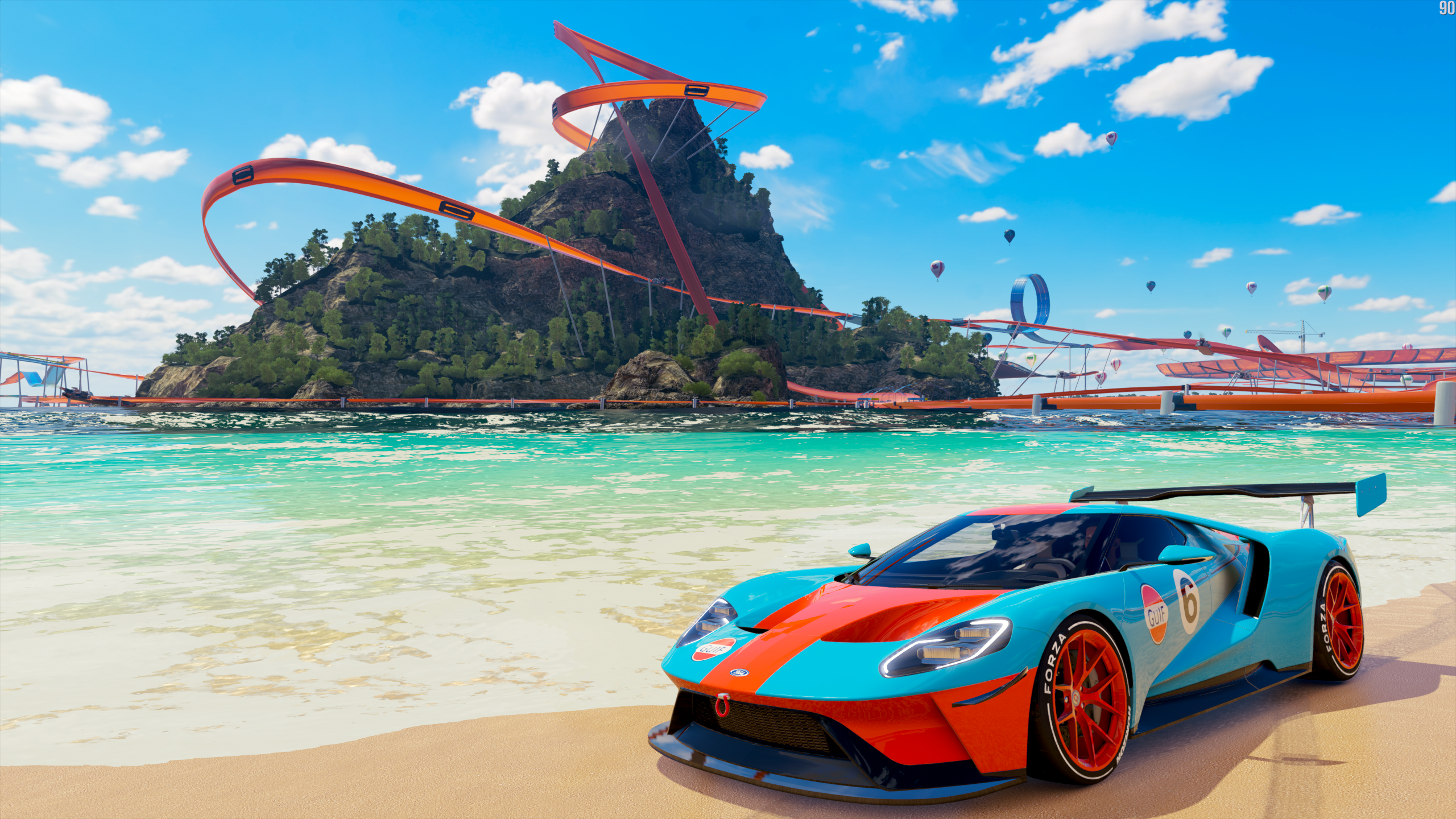 Screen Shot Forza Horizon 3 Ford GT Racing Hot Wheels Beach Car Video Games 2560x1440