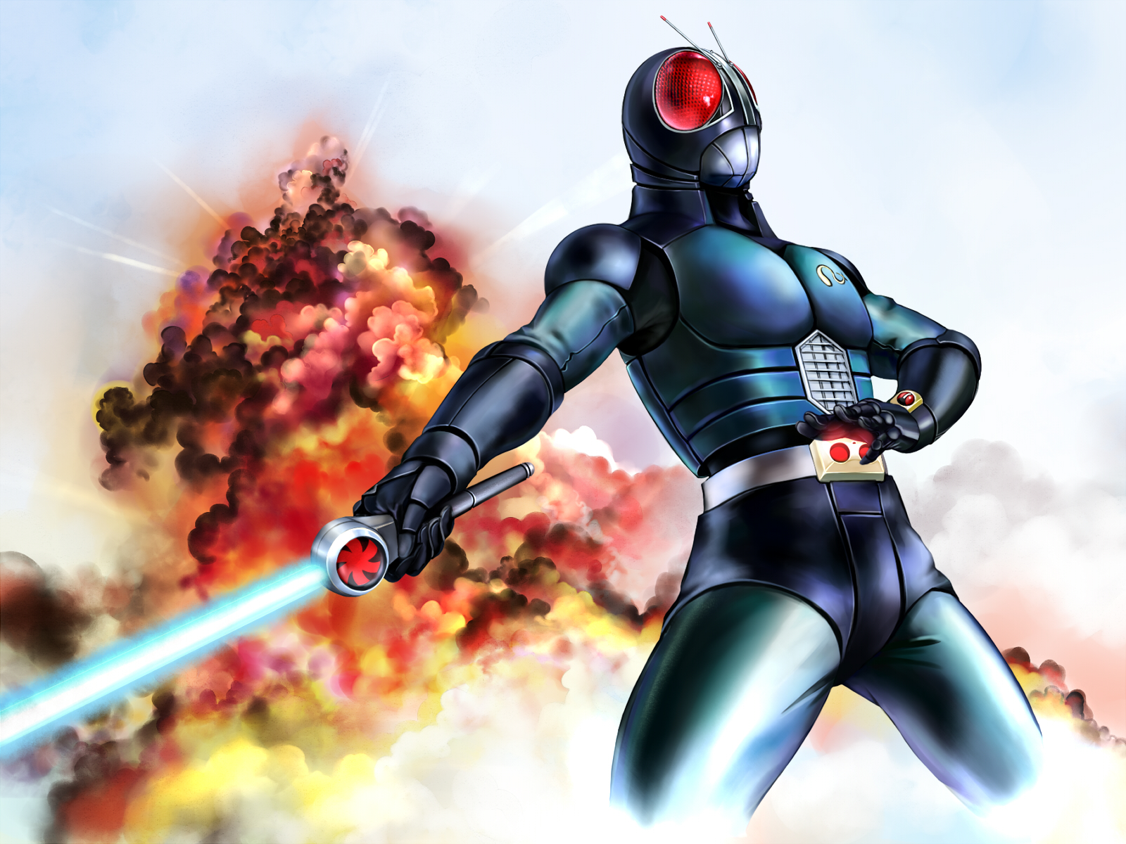 Tokusatsu Kamen Rider Kamen Rider BLACK RX Kamen Rider Black RX Character Solo Artwork Digital Art F 1600x1200