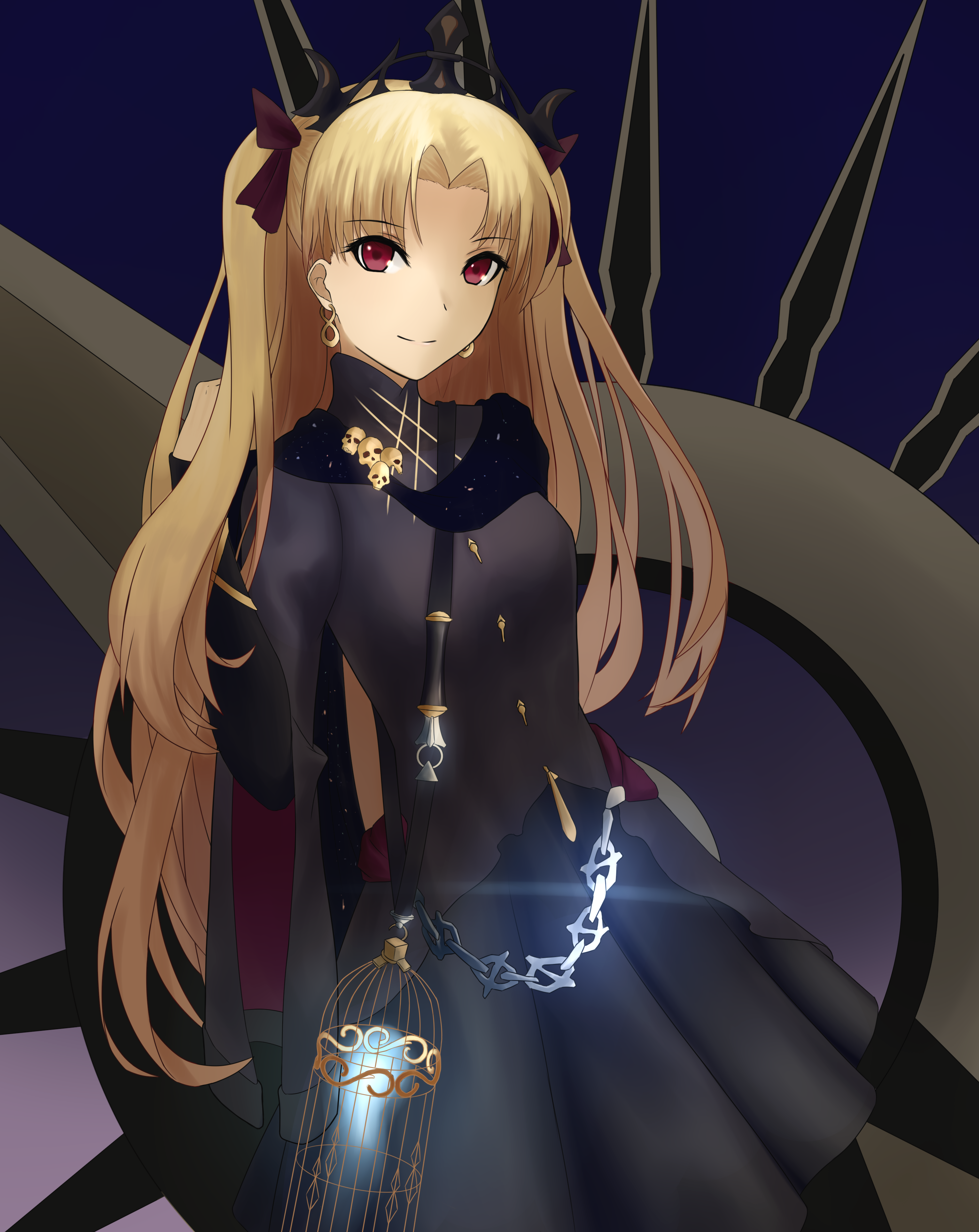 Anime Anime Girls Fate Series Fate Grand Order Ereshkigal Fate Grand Order Twintails Long Hair Blond 3000x3776