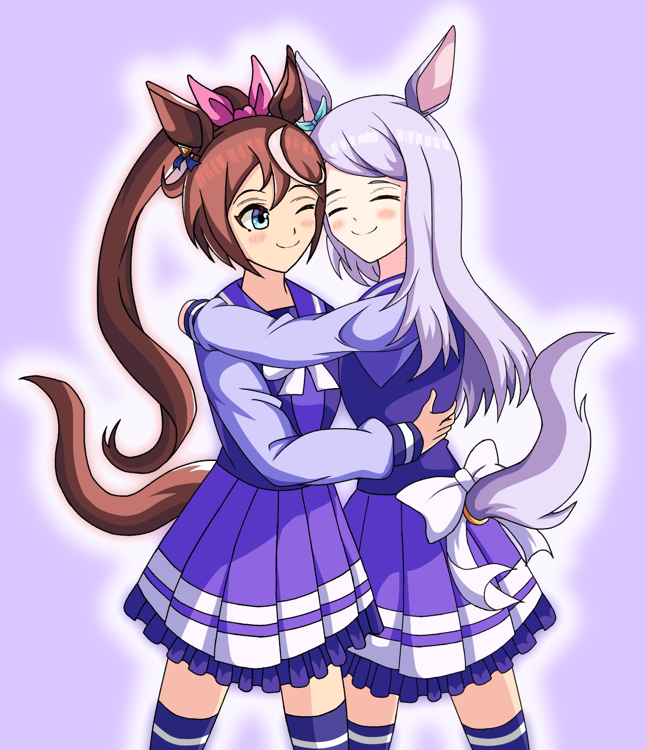 Anime Anime Girls Uma Musume Pretty Derby Horse Girls Animal Ears Tokai Teio Uma Musume Mejiro McQue 1301x1508