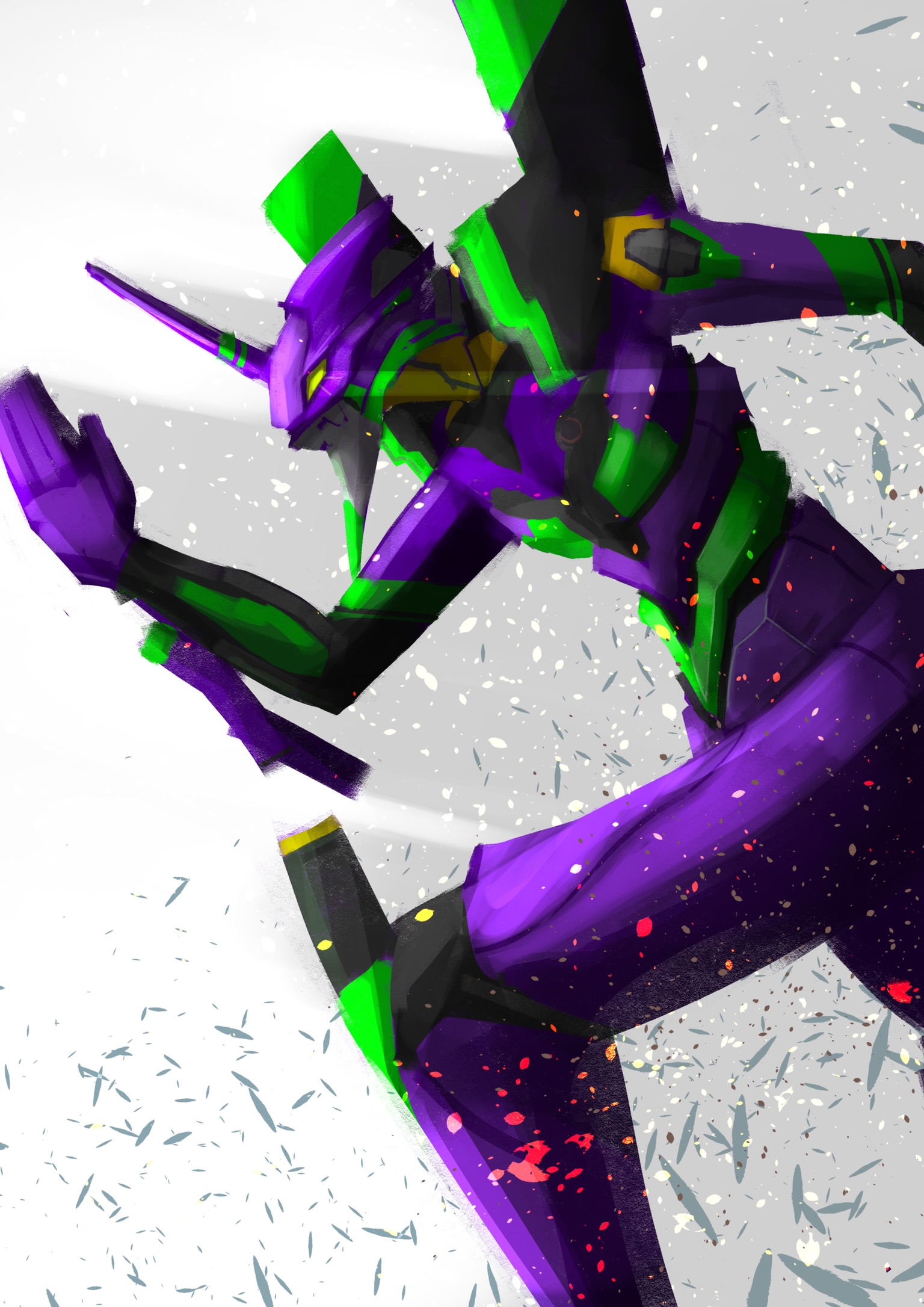 EVA Unit 01 Neon Genesis Evangelion Anime Mechs Super Robot Taisen Artwork Digital Art Fan Art 1536x2172