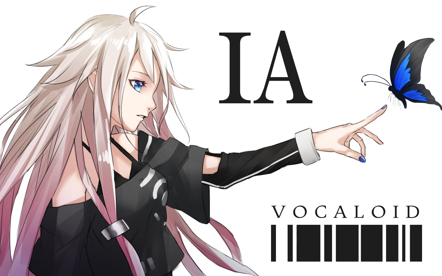 SuGi Anime Girls IA Vocaloid Vocaloid Simple Background Butterfly Minimalism 1440x900