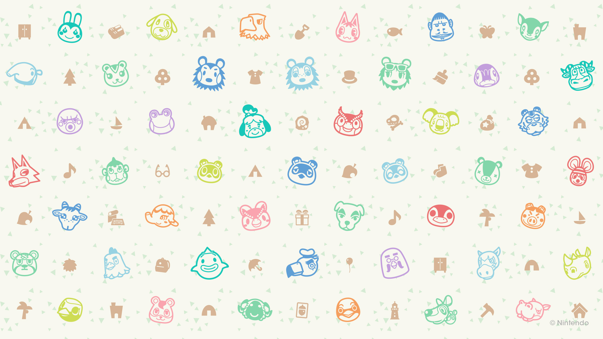 Nintendo Animal Crossing Animal Crossing New Horizons Pattern Minimalism Simple Background Video Gam 1920x1080