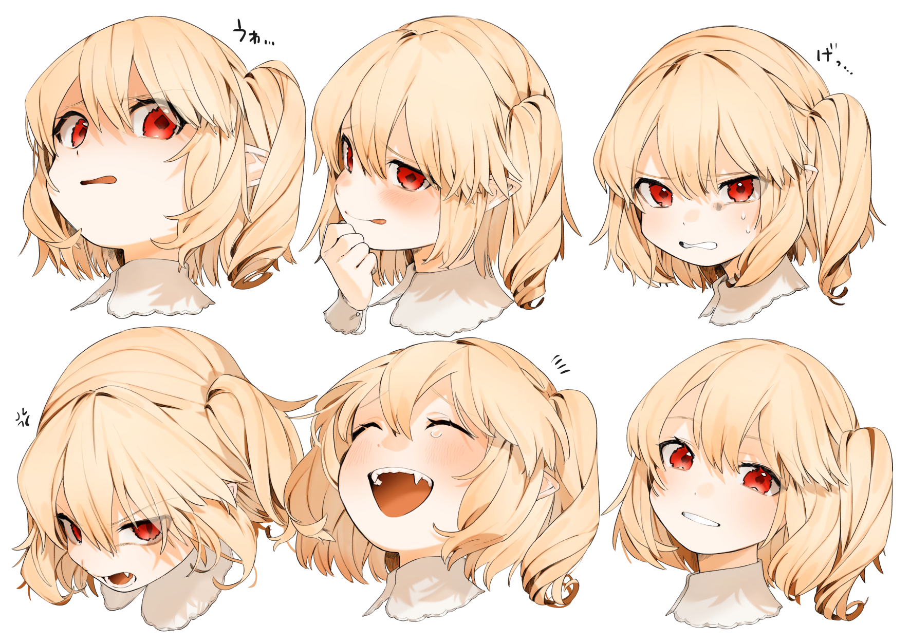 Anime Anime Girls Blonde Short Hair Blushing Looking At Viewer White Background Simple Background Cl 1771x1254