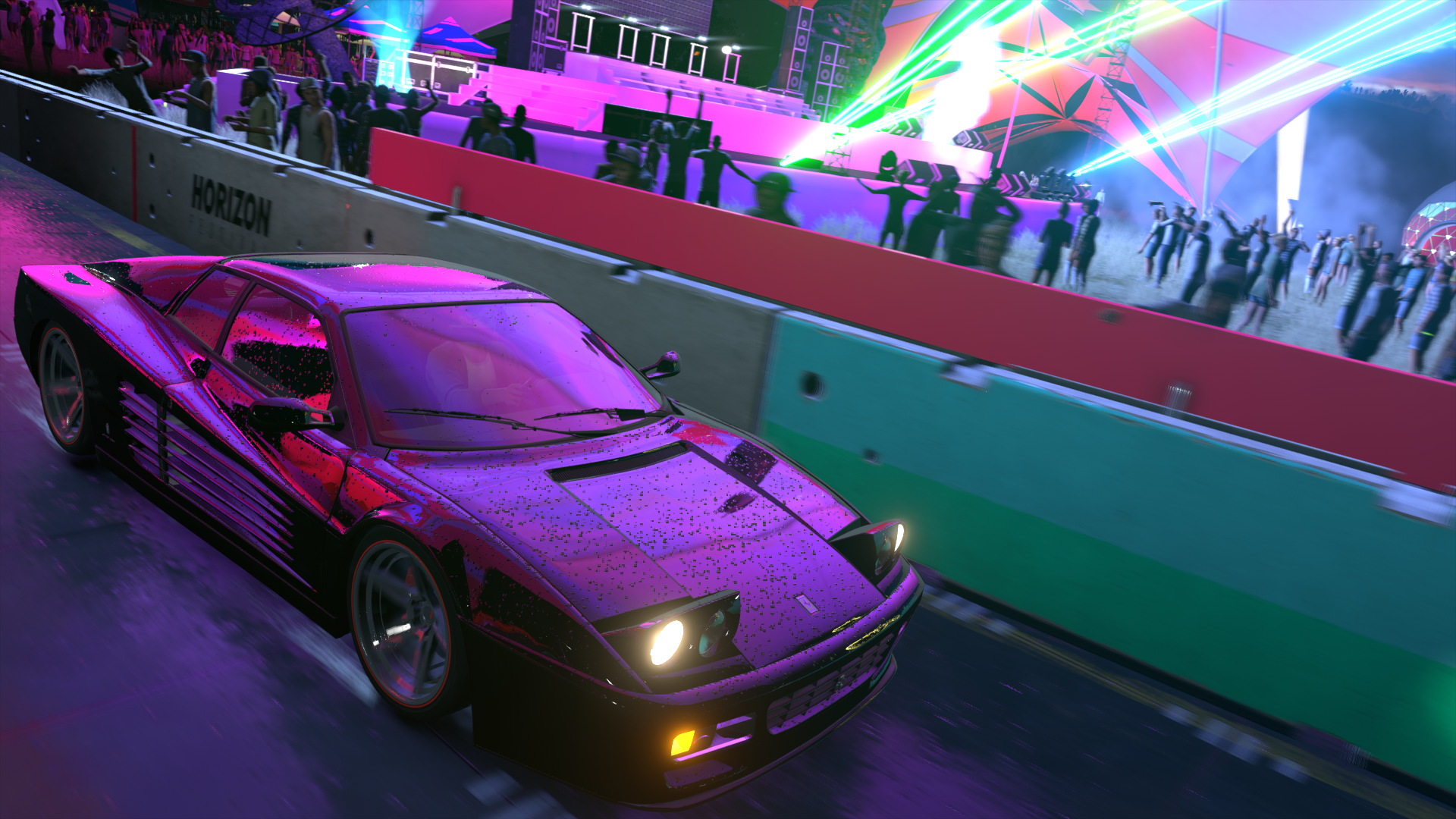 Forza Horizon 5 Video Games CGi Headlights Car Crowd 1920x1080