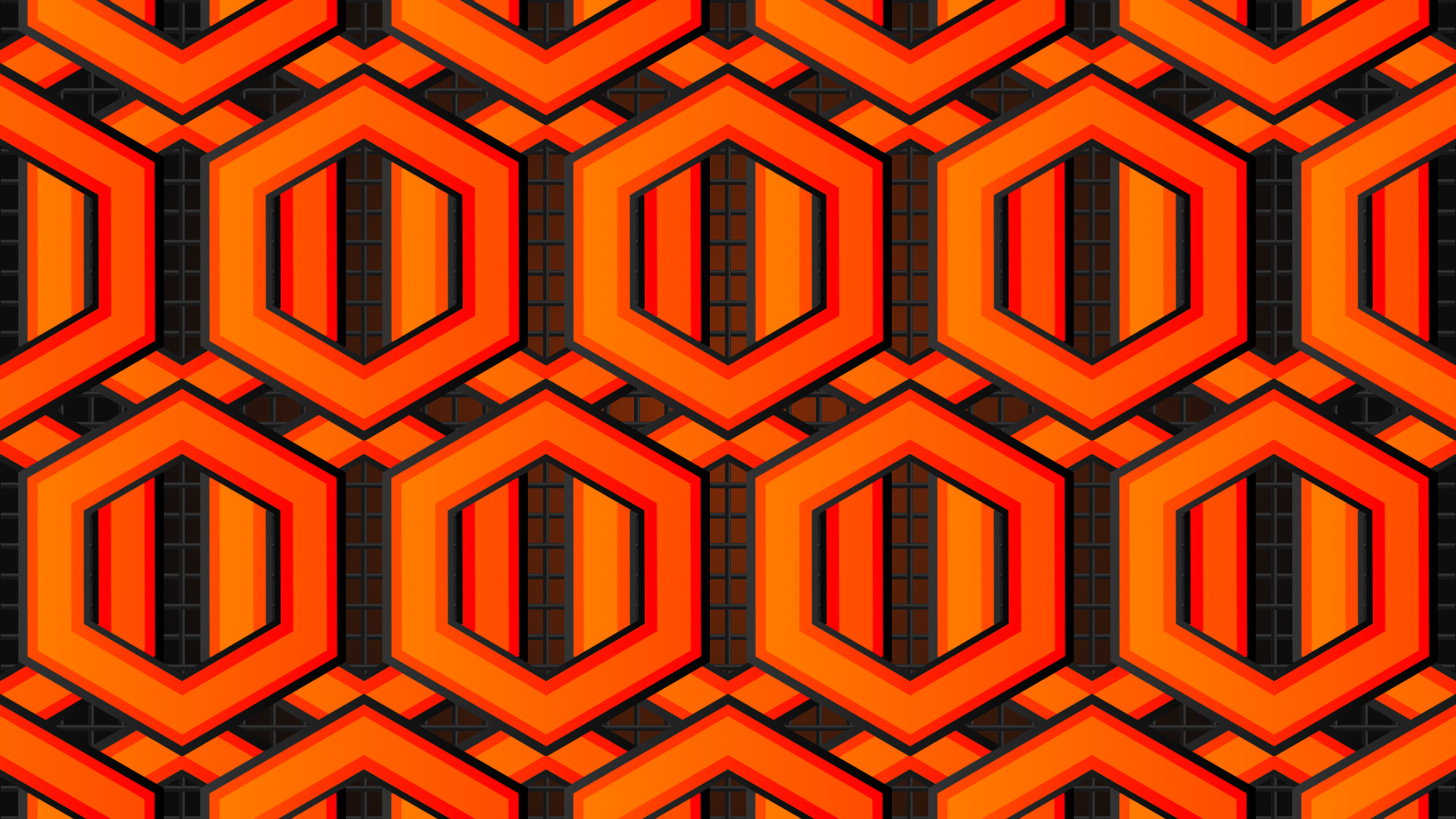 Geometry Geometric Figures Colorful Abstract CGi Digital Art Pattern Artwork Shapes Hexagon 1920x1080