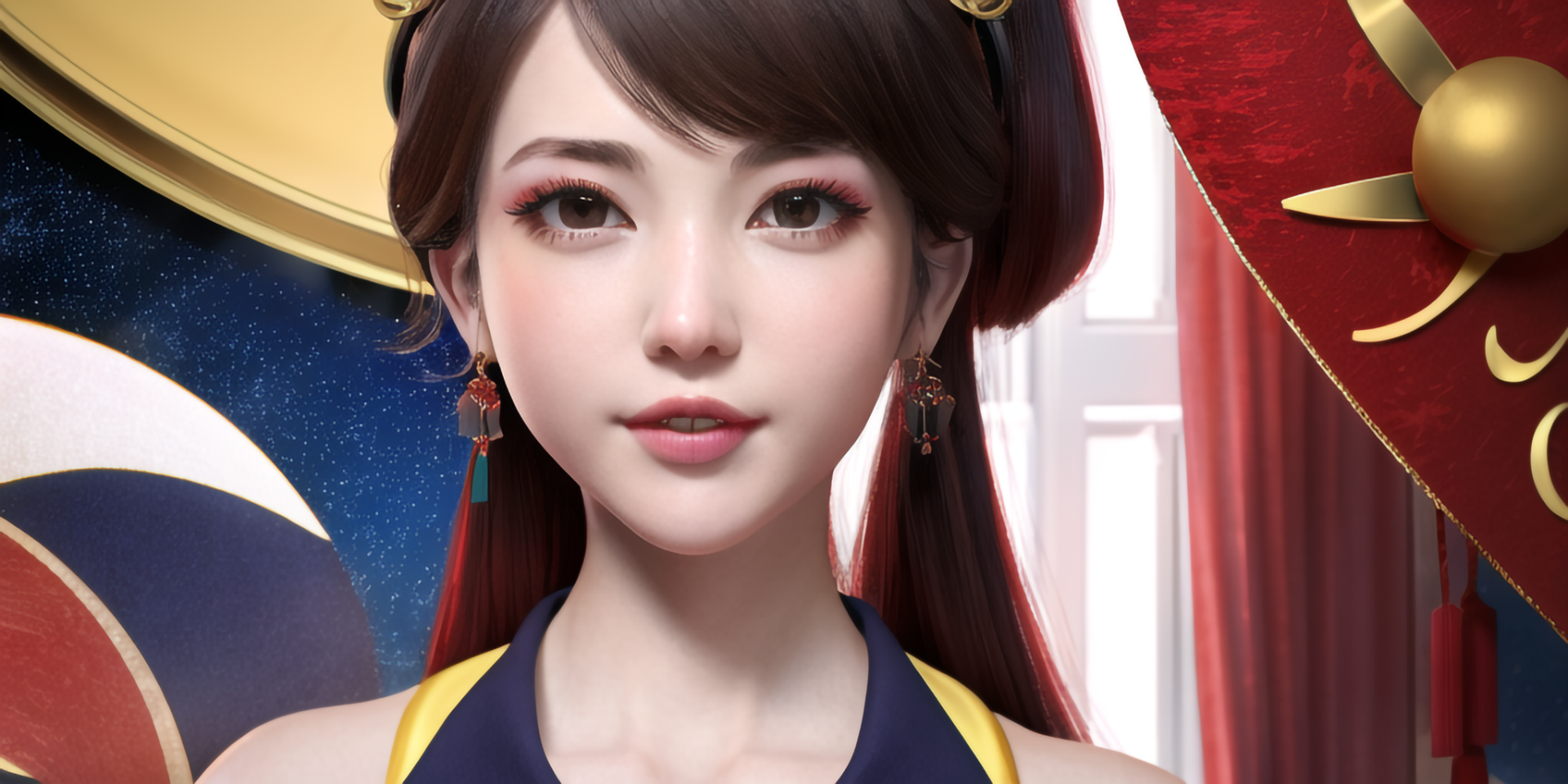 China Game Cg Ai Art Women Asian Looking At The Wiewer Face Wallpaper Resolution1920x960 Id 0490