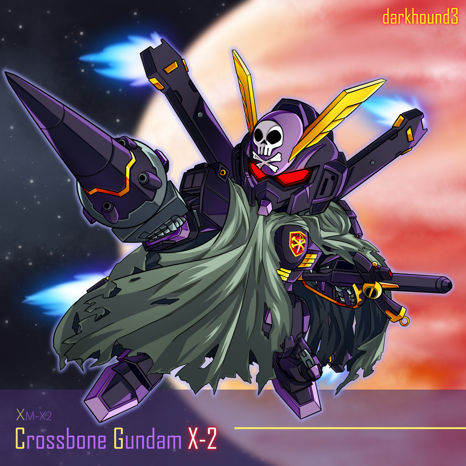 Crossbone Gundam X 2 Mobile Suit Crossbone Gundam Super Robot Taisen Anime Mechs Gundam Artwork Digi 1500x1500