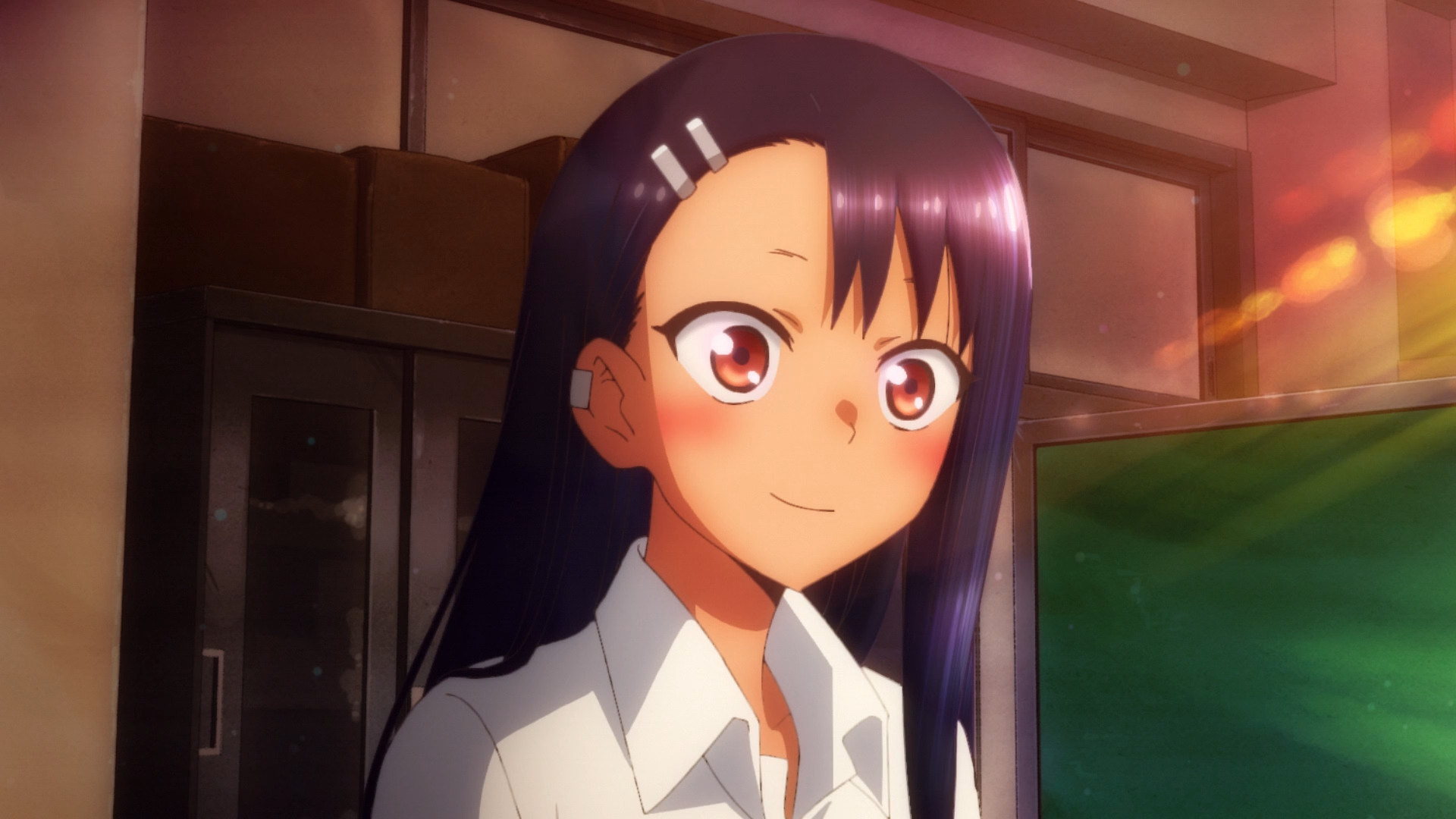 Please Dont Bully Me Nagatoro Nagatoro Hayase Anime Screenshot Anime Girls Smiling Blushing Dark Ski 1920x1080