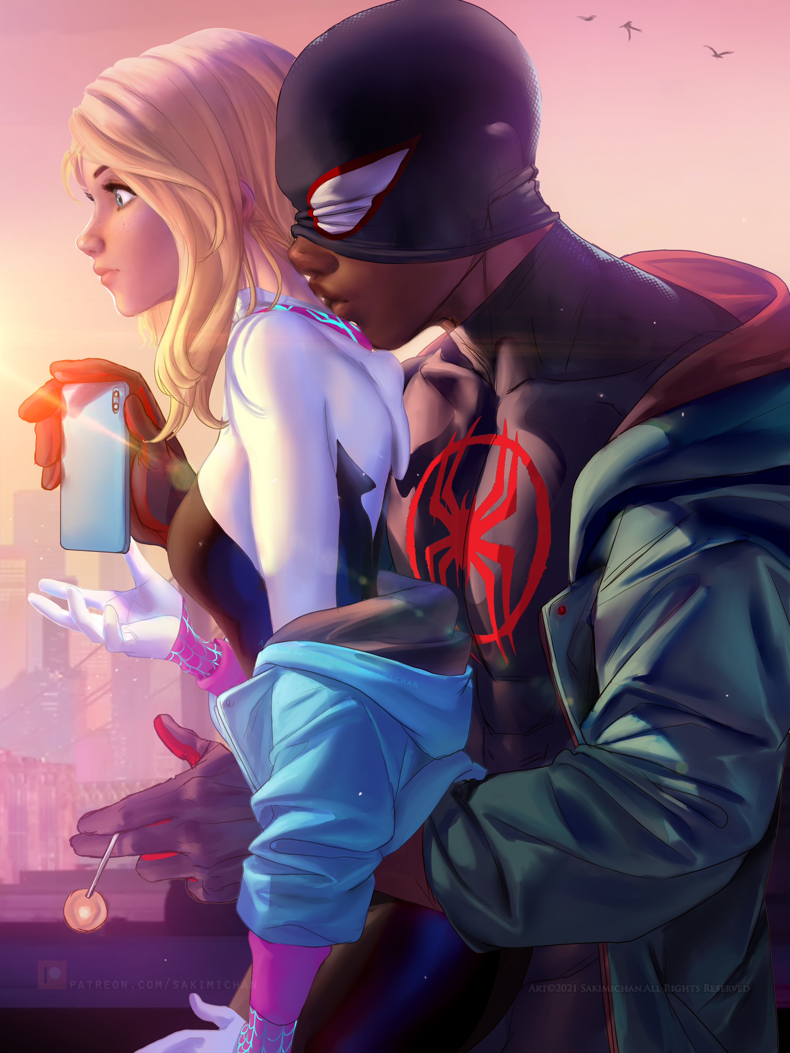 Gwen Stacy Miles Morales Spider Gwen Spider Man Across The Spider Verse Fictional Character Blonde A 2700x3600