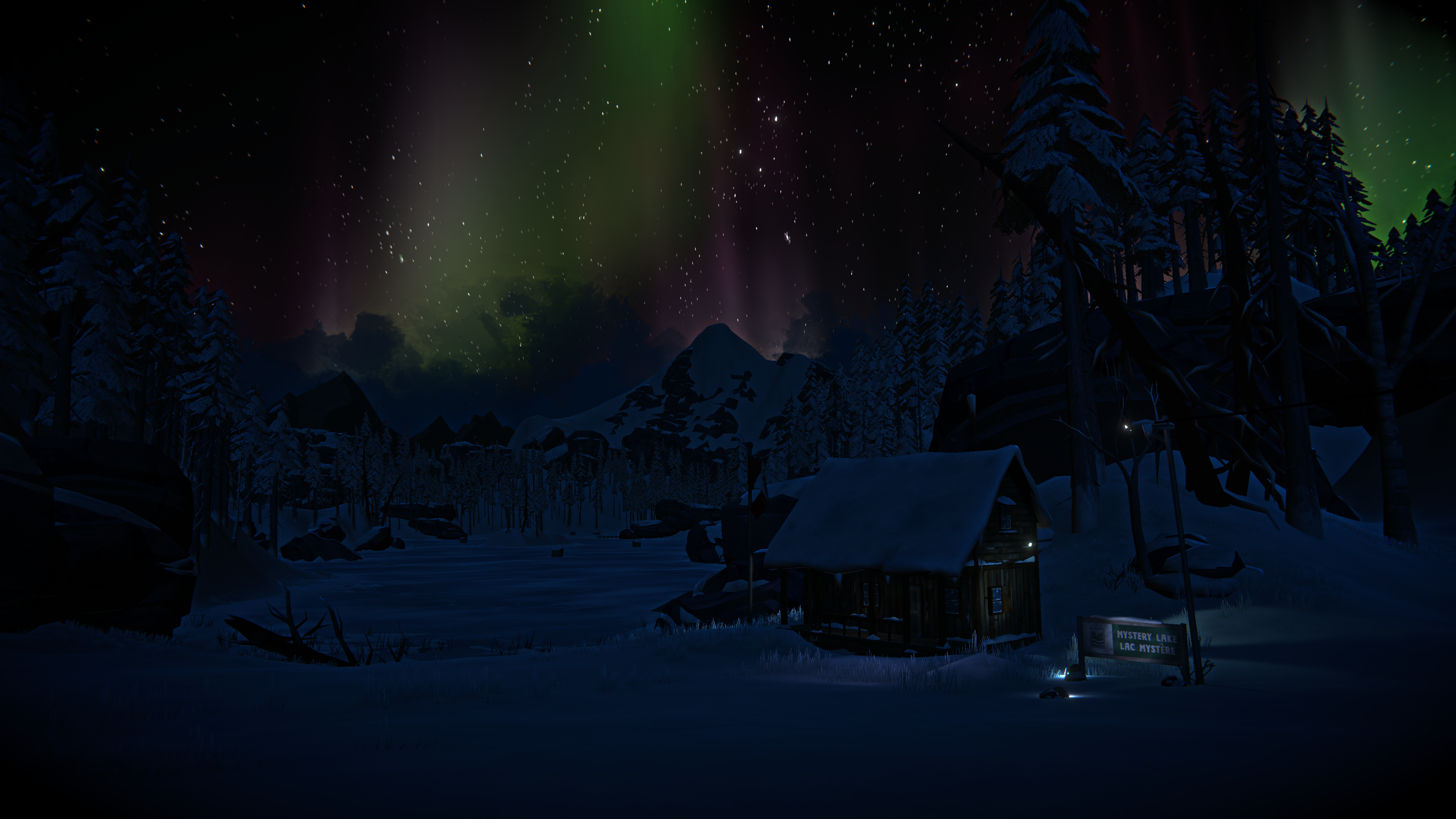 The Long Dark Screen Shot Video Games Survival Night Winter Snow Stars 3840x2160