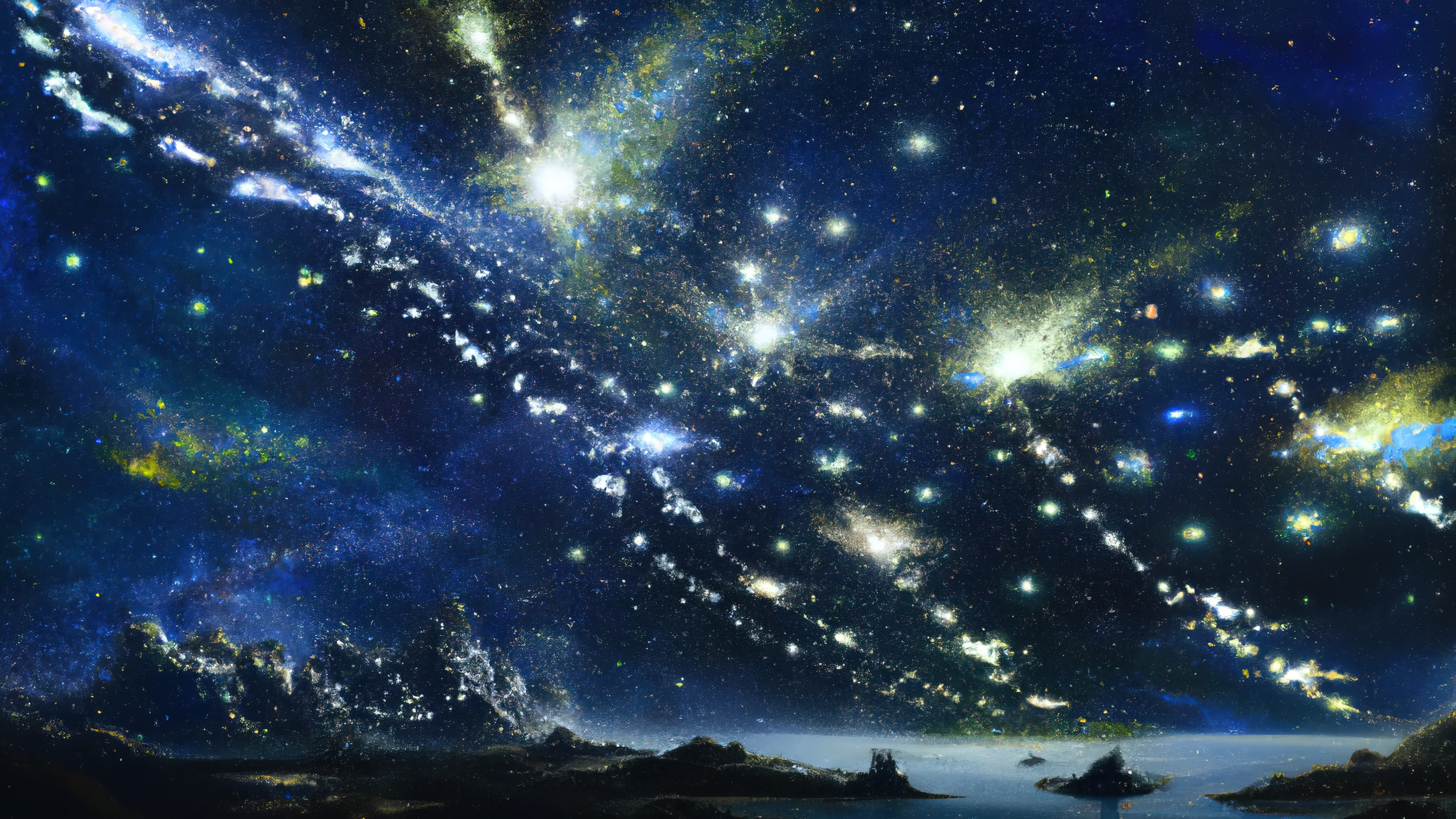Ai Art Ai Painting Painting Space Space Art Stars Landscape Universe Starry Night Night Sky 3840x2160