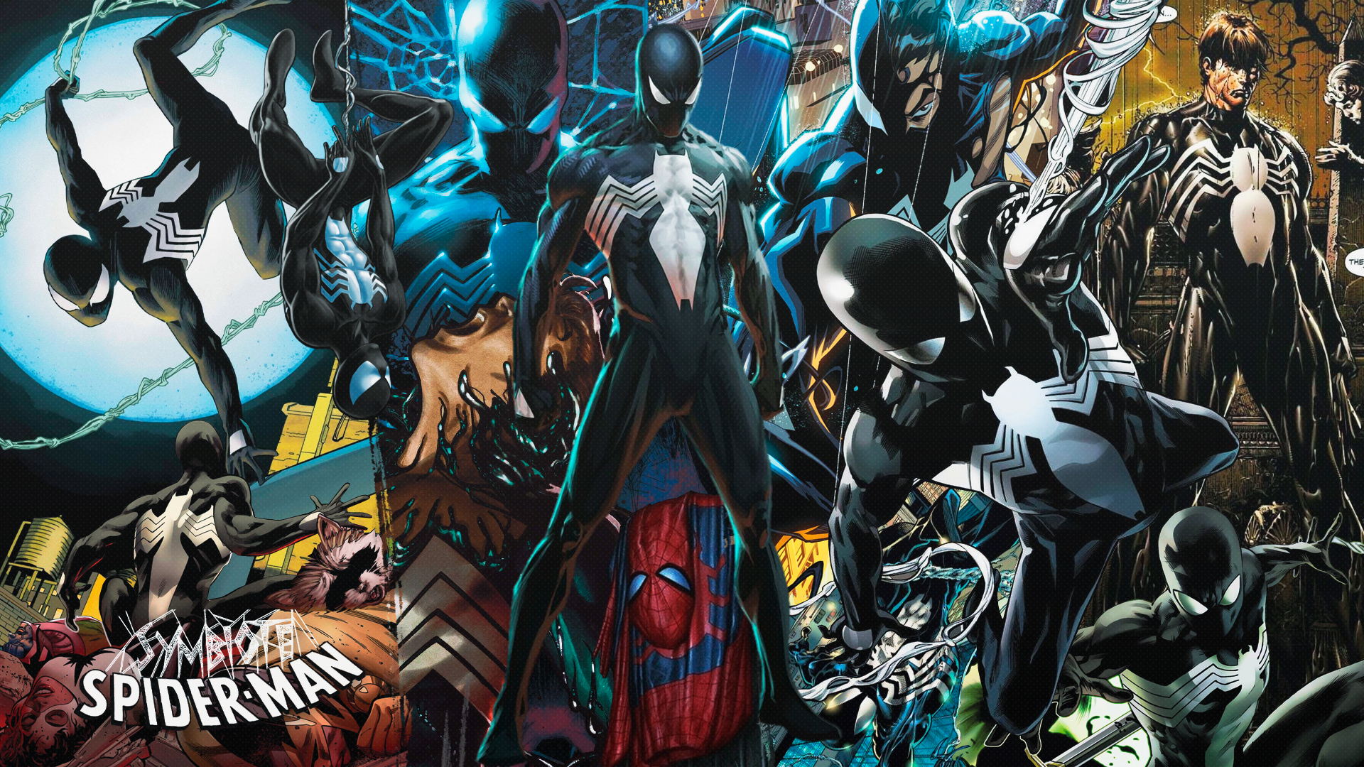 Spider Man Venom Collage Marvel Comics Marvel Character DinocoZero 1920x1080