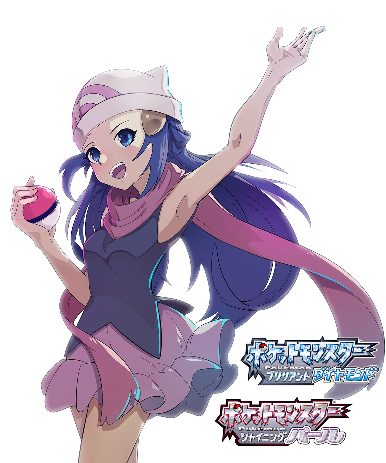 Anime Anime Girls Pokemon Dawn Pokemon Long Hair Blue Hair Solo Artwork Digital Art Fan Art Hat Poke 1250x1500