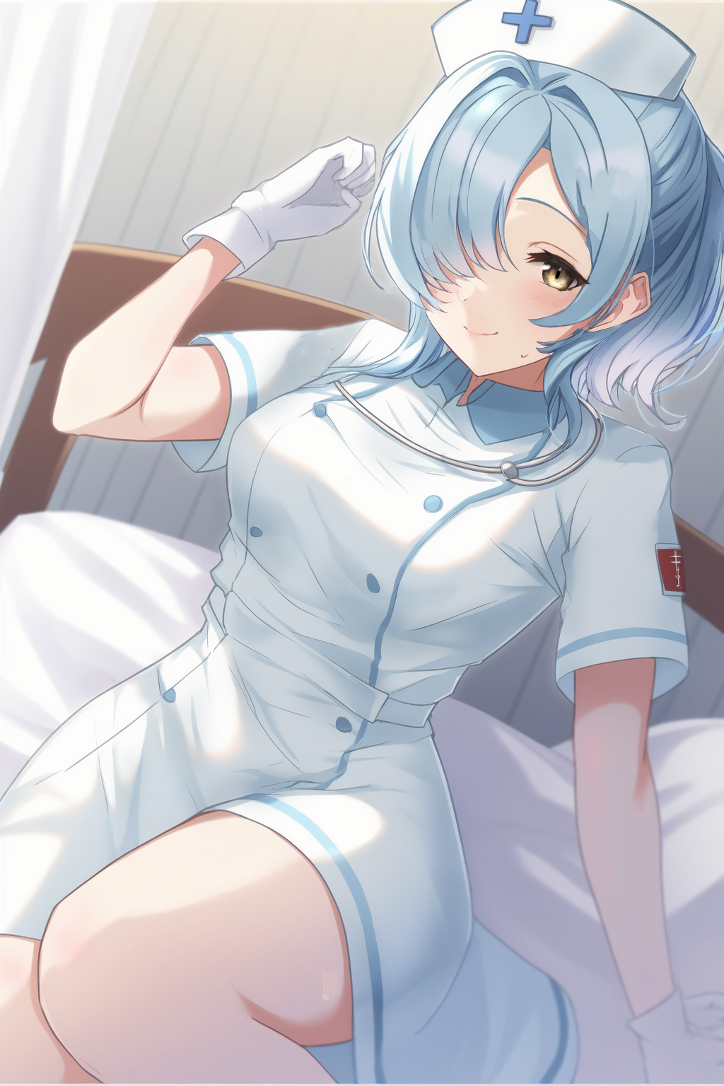 Anime Anime Girls Nurses Nurse Outfit Original Characters Solo Artwork Digital Art Smiling 1024x1536