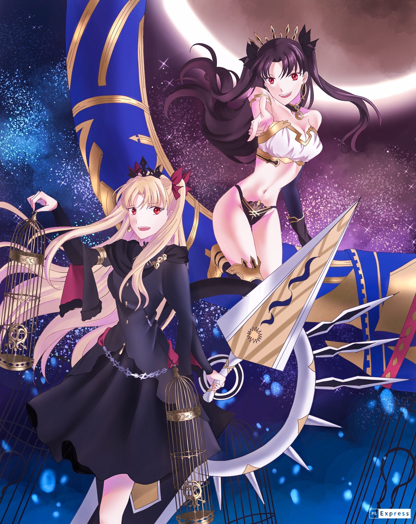 Anime Anime Girls Fate Series Fate Grand Order Ishtar Fate Grand Order Ereshkigal Fate Grand Order L 1632x2056