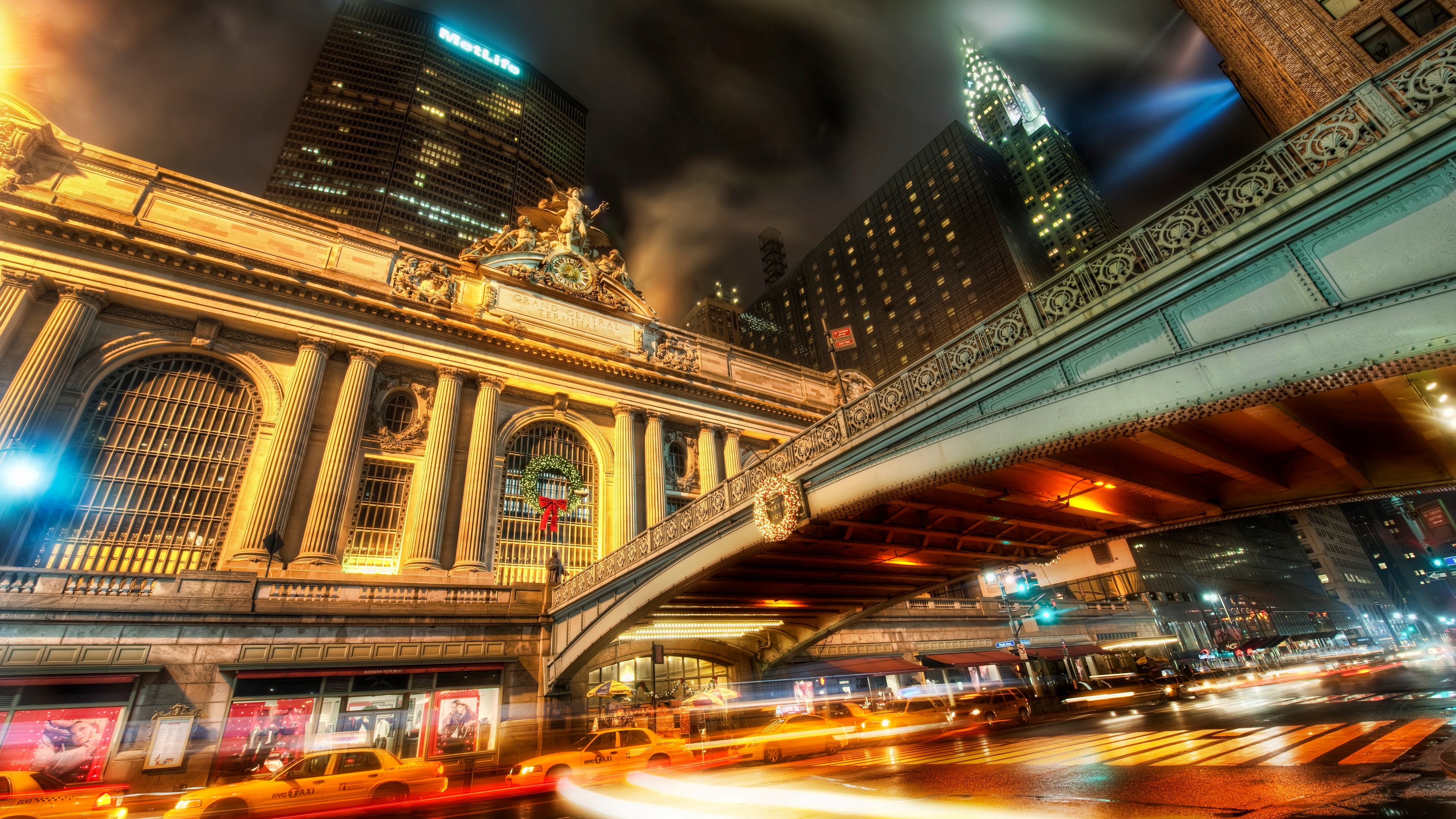 Trey Ratcliff Photography New York City Night Lights Building Skyscraper Street Grand Central Termin 3840x2160