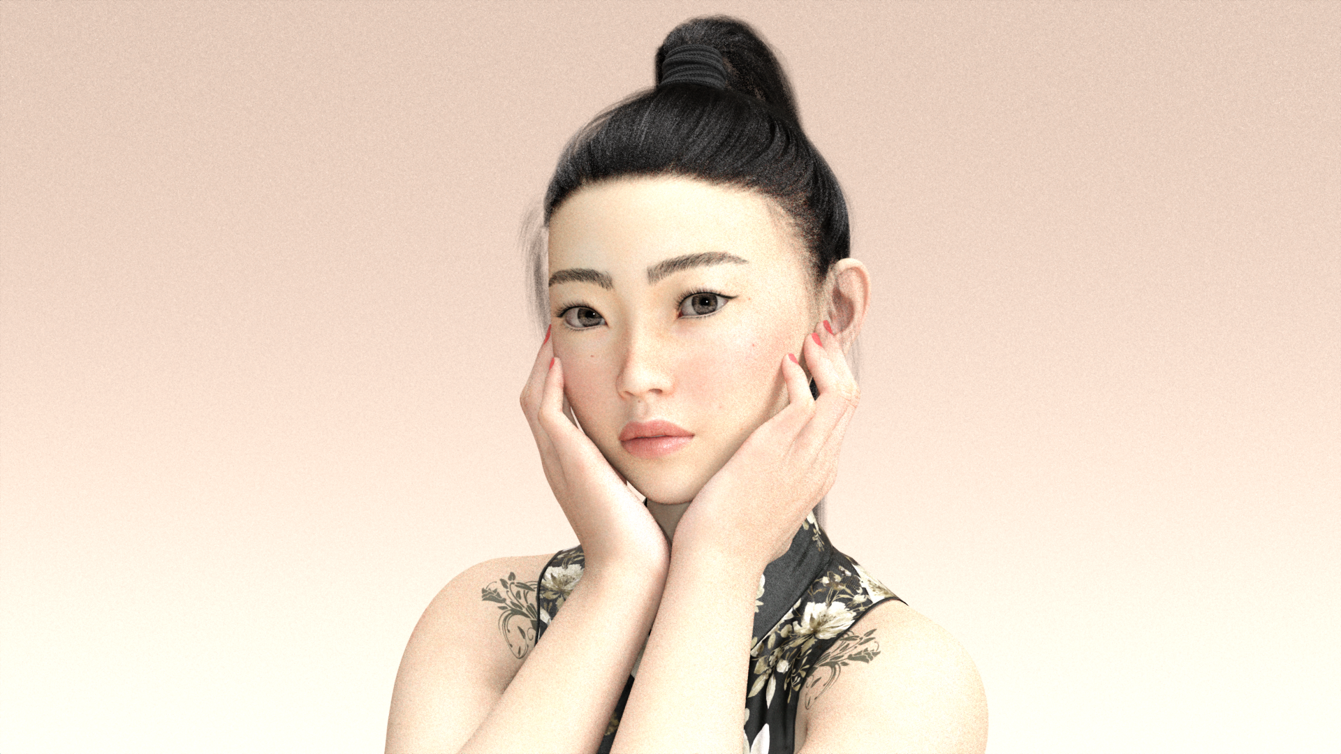 Asian Artwork Digital Art Daz 3D Simple Background Gradient 1920x1080