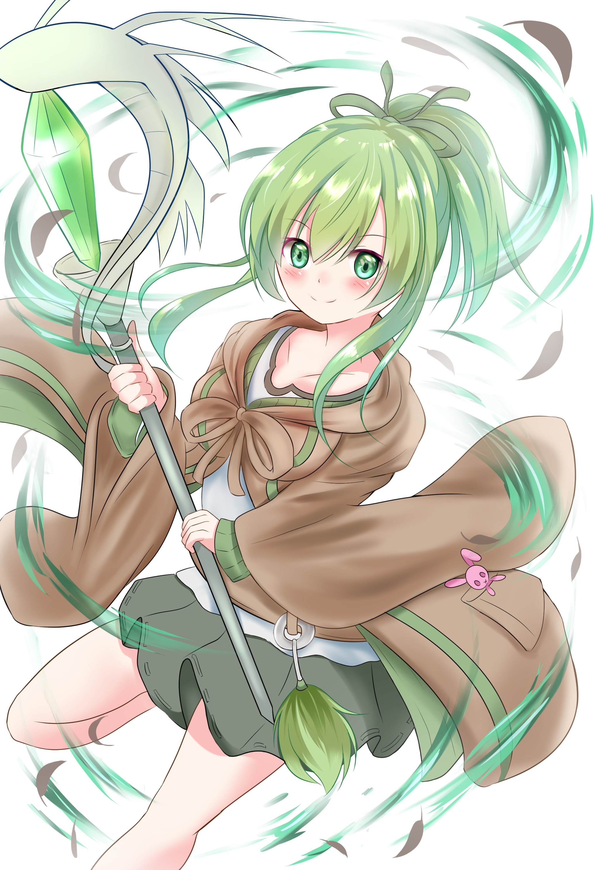 Anime Anime Girls Trading Card Games Yu Gi Oh Wynn The Wind Charmer Ponytail Green Hair Solo Artwork 2049x2977