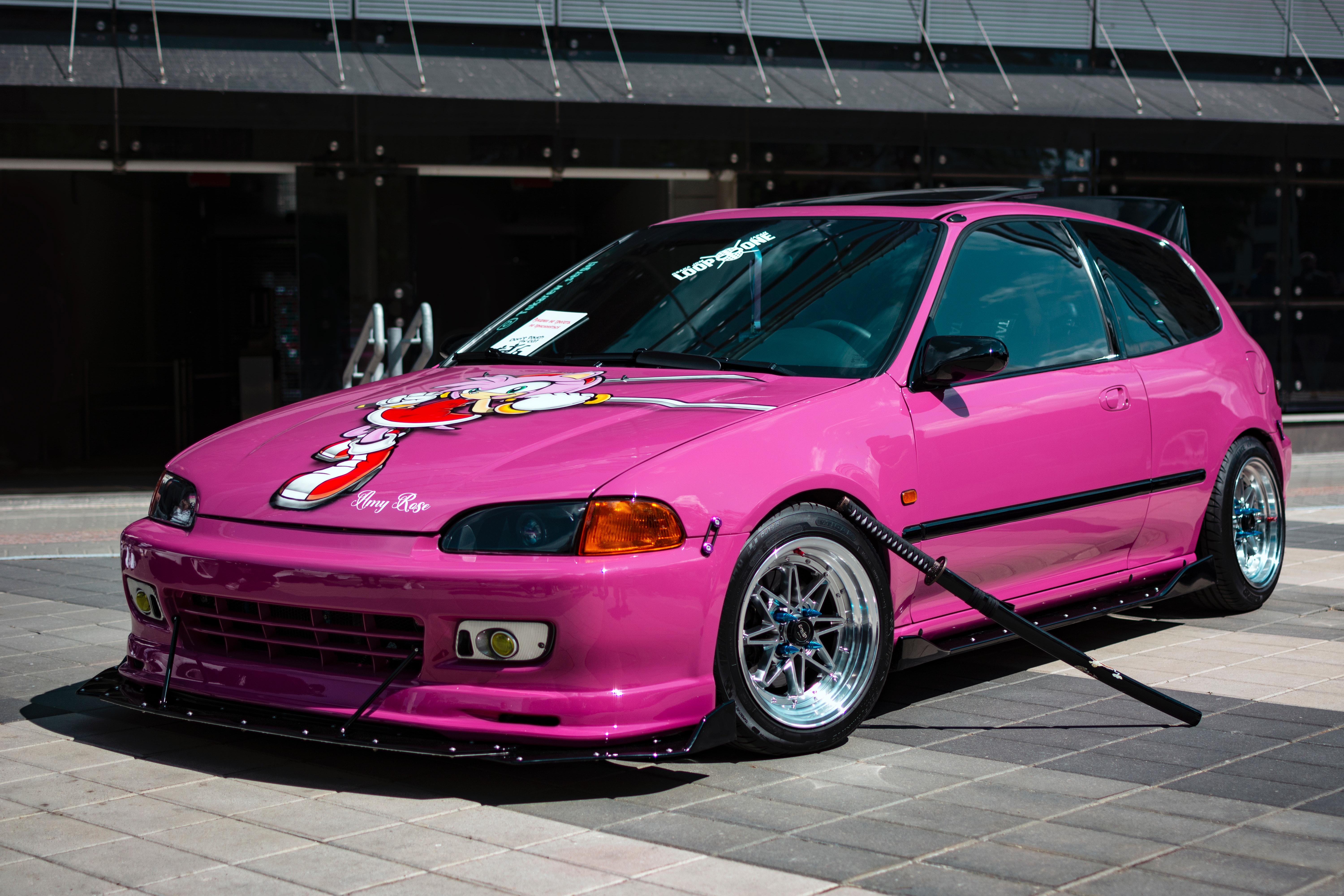 Car Toyota Sonic The Hedgehog Pink Cars Vehicle Front Angle View Katana Amy Rose Weapon 6000x4000
